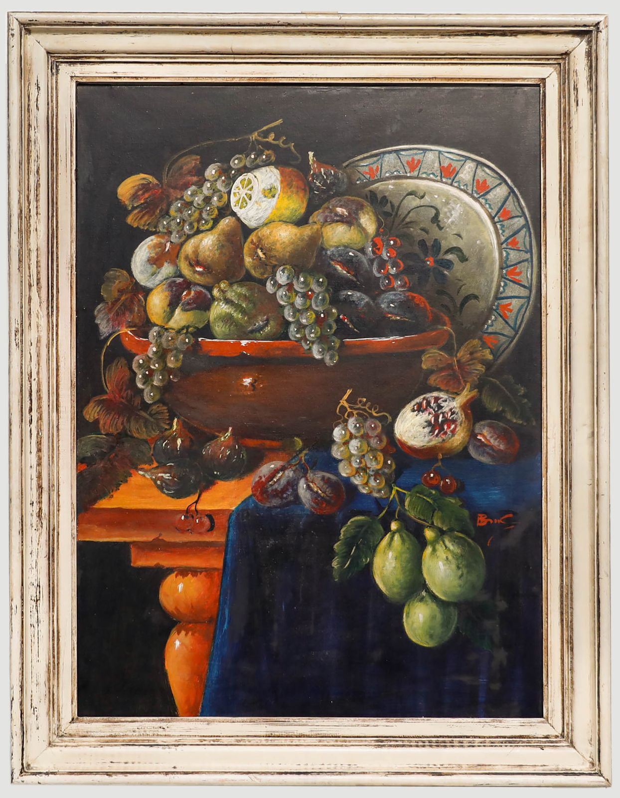Framed 20th Century Oil Medley Of Fruit