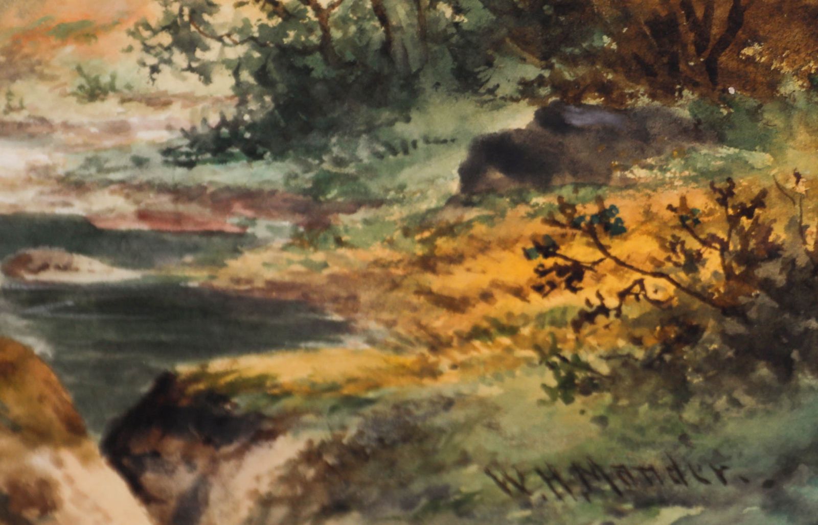 William Henry Mander (1850 1922) Framed Watercolour, Resting By The River photo vinterior