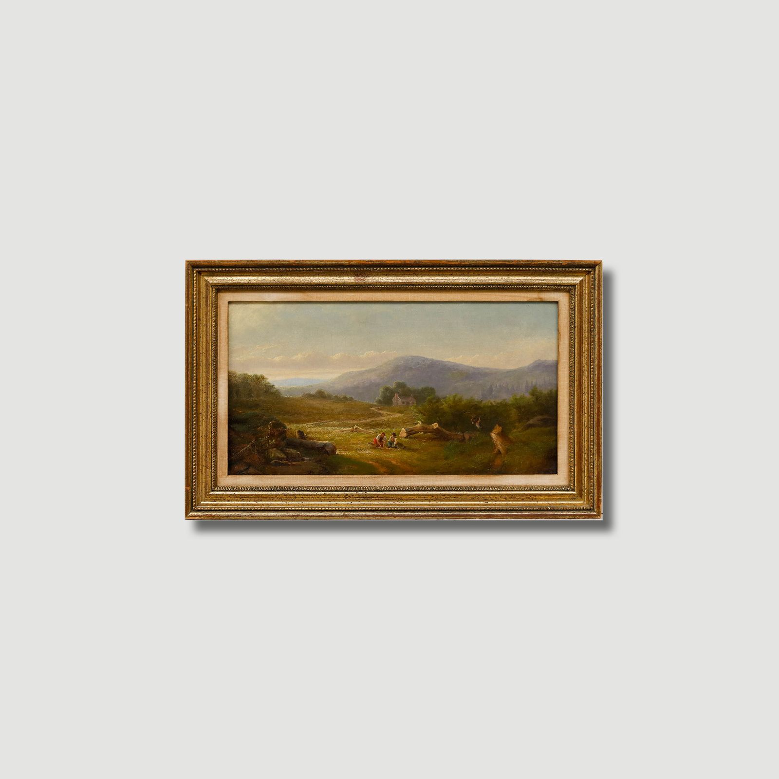 Enrico Altrui Framed Late 19th Century Oil, Tree Felling photo vinterior