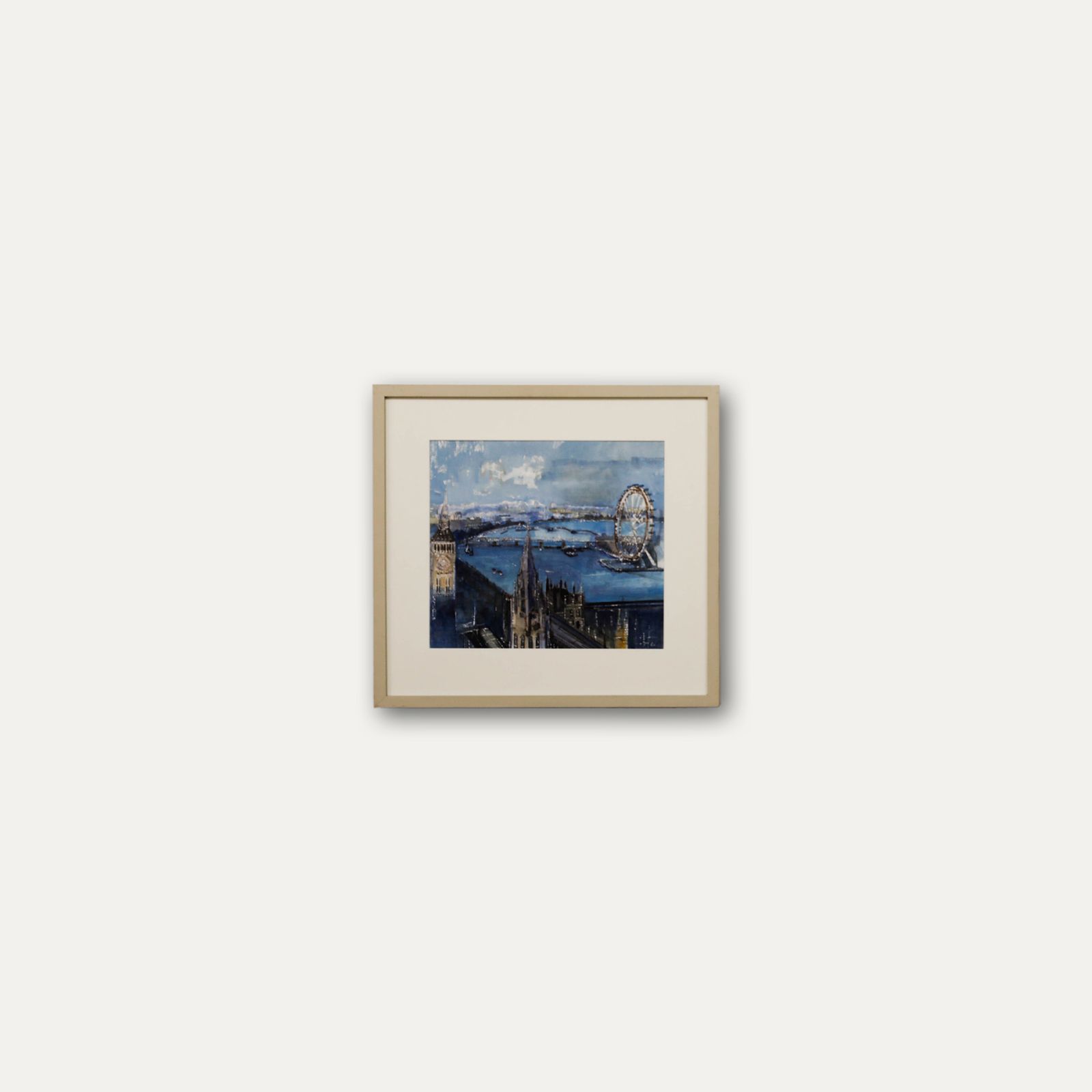 Diana Boyd Framed Contemporary Watercolour, London Landmarks From Westminster photo vinterior