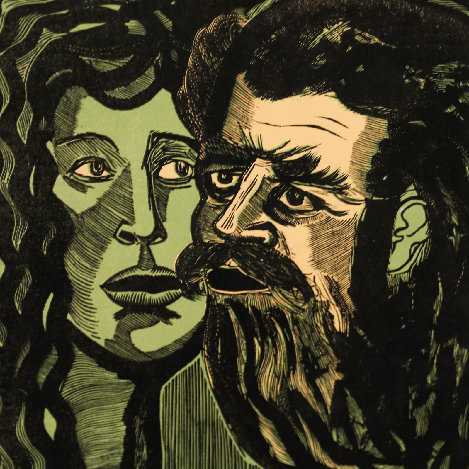 David Bethel (1923 2006) Mid 20th Century Linoprint, John And Salome photo Art
