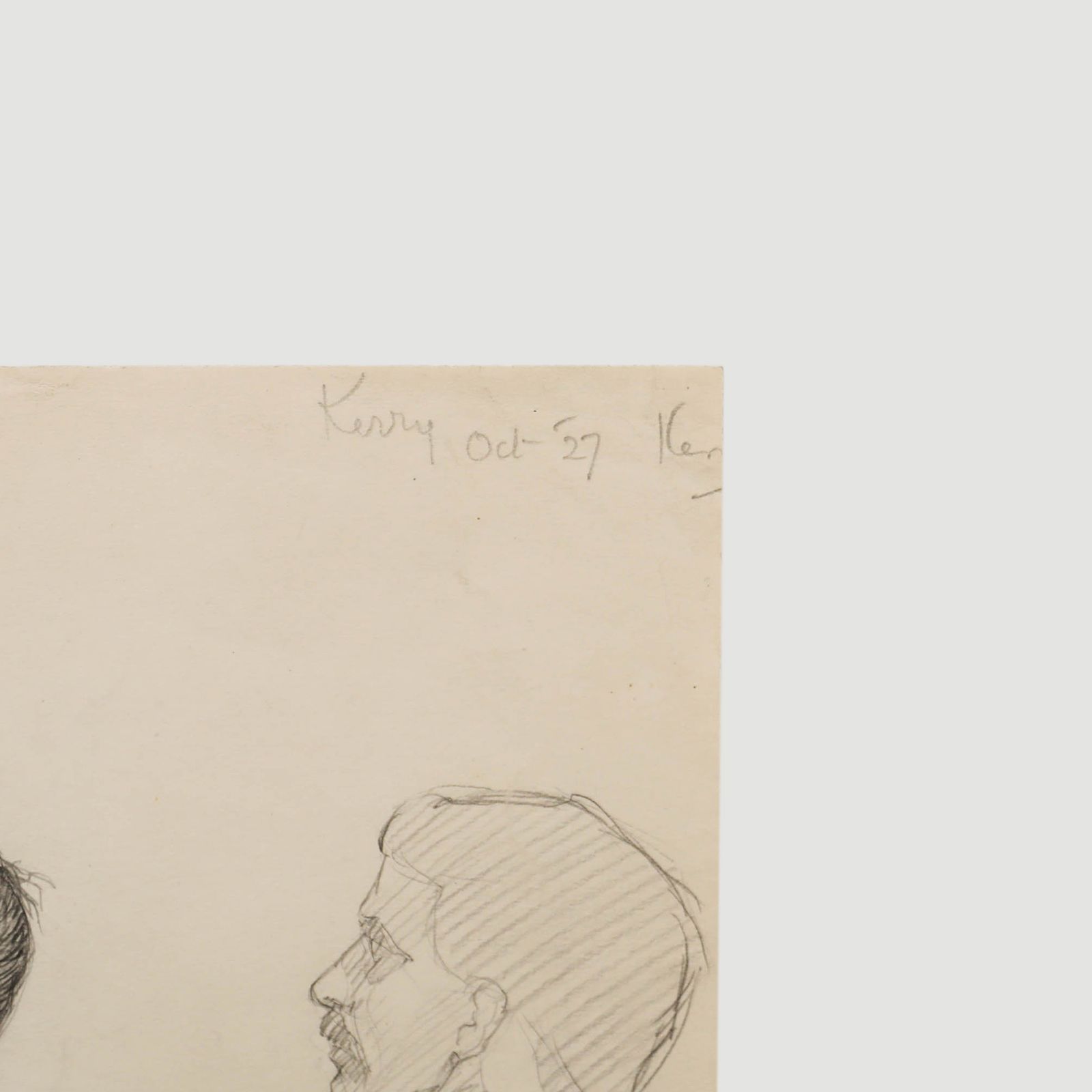 William Kerry 1927 Graphite Drawing, Seated Male Nude II photo Art