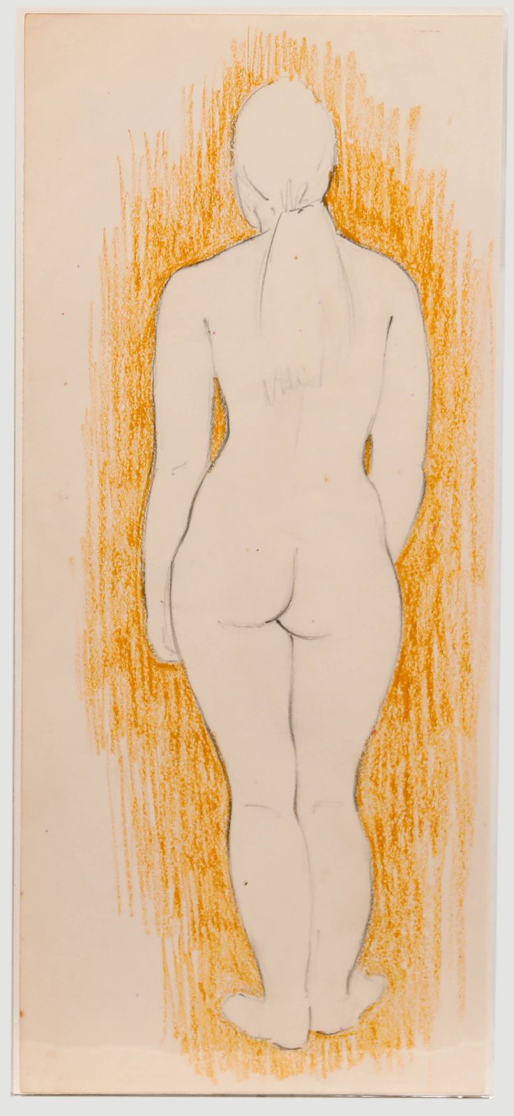 E.P. Clapholt Mid 20th Century Pastel, Nude In Yellow