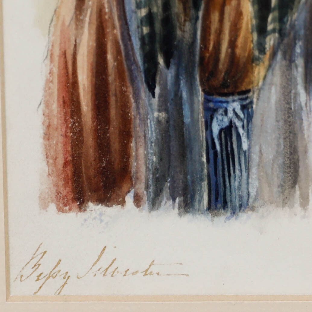 Betsy Sylvester Late 19th Century Watercolour, Portrait Of A Rural Girl photo vinterior