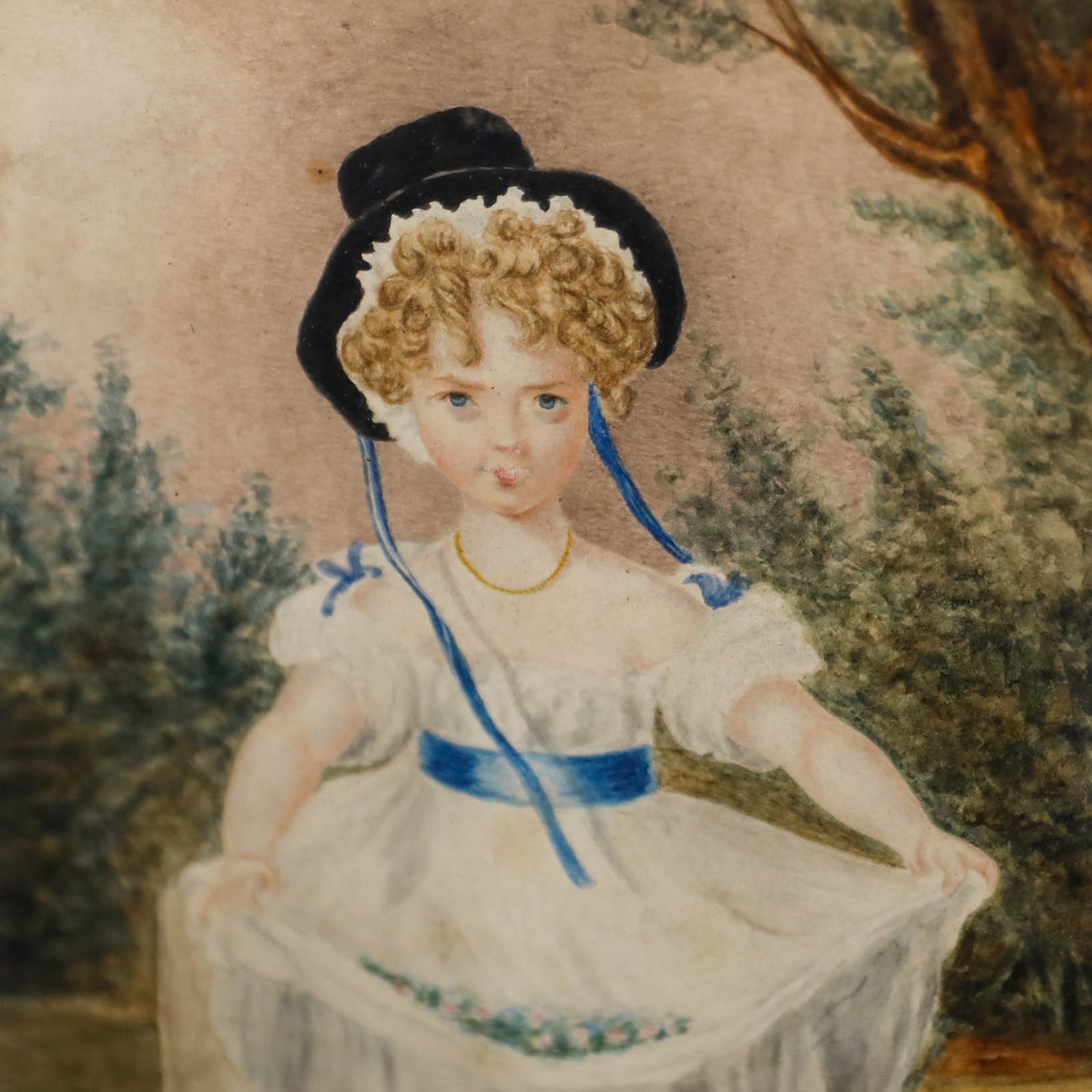 After Sir Thomas Lawrence Framed 19th Century Watercolour, Miss Murray photo Art