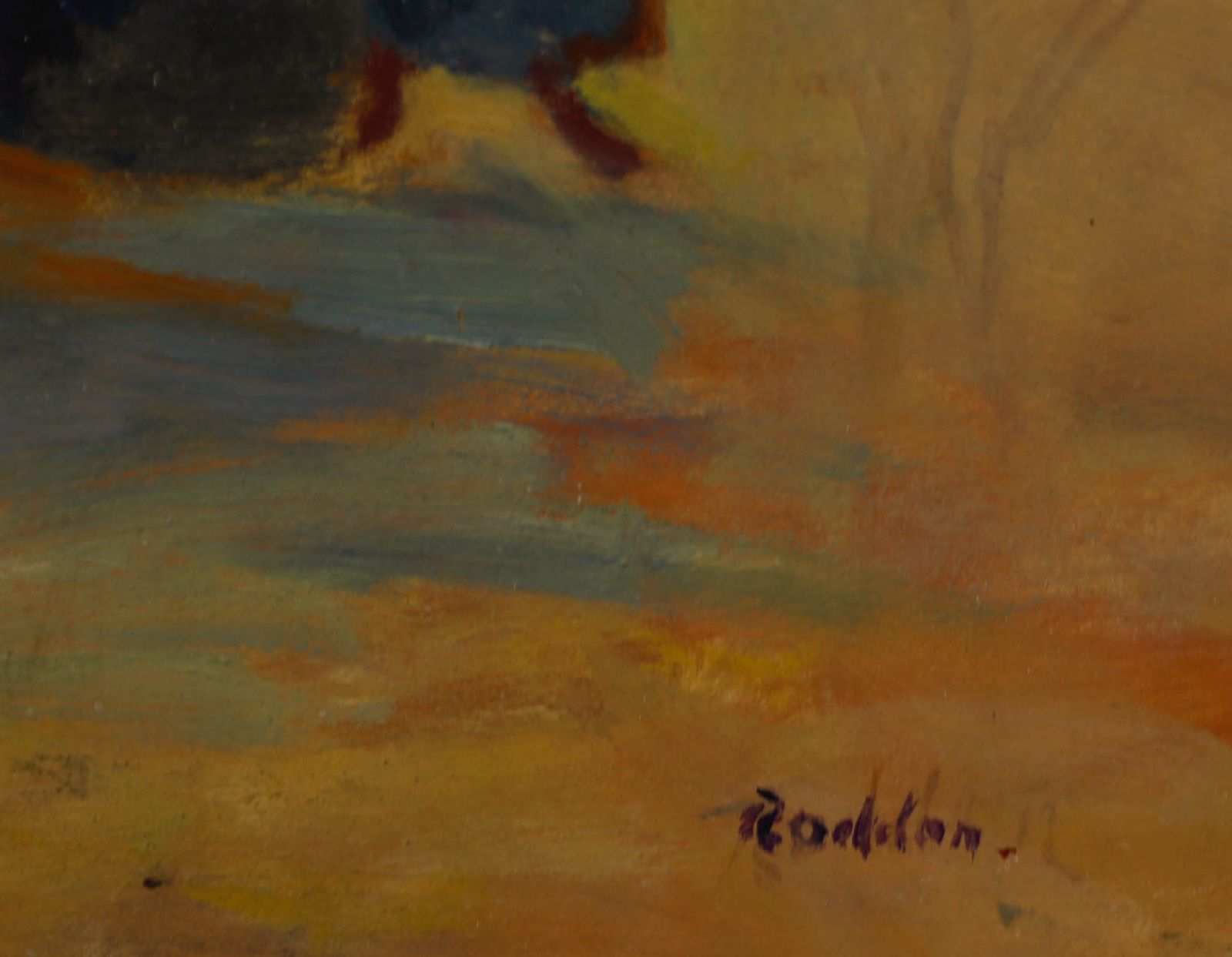 Guy Lindsay Roddon (1919 2006) 20th Century Oil, The Bus Stop photo 164.0