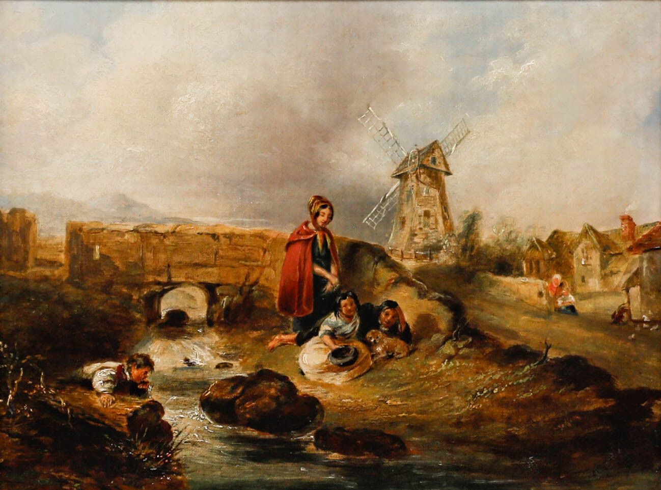 English School 19th Century Oil Enjoying The River photo furniture