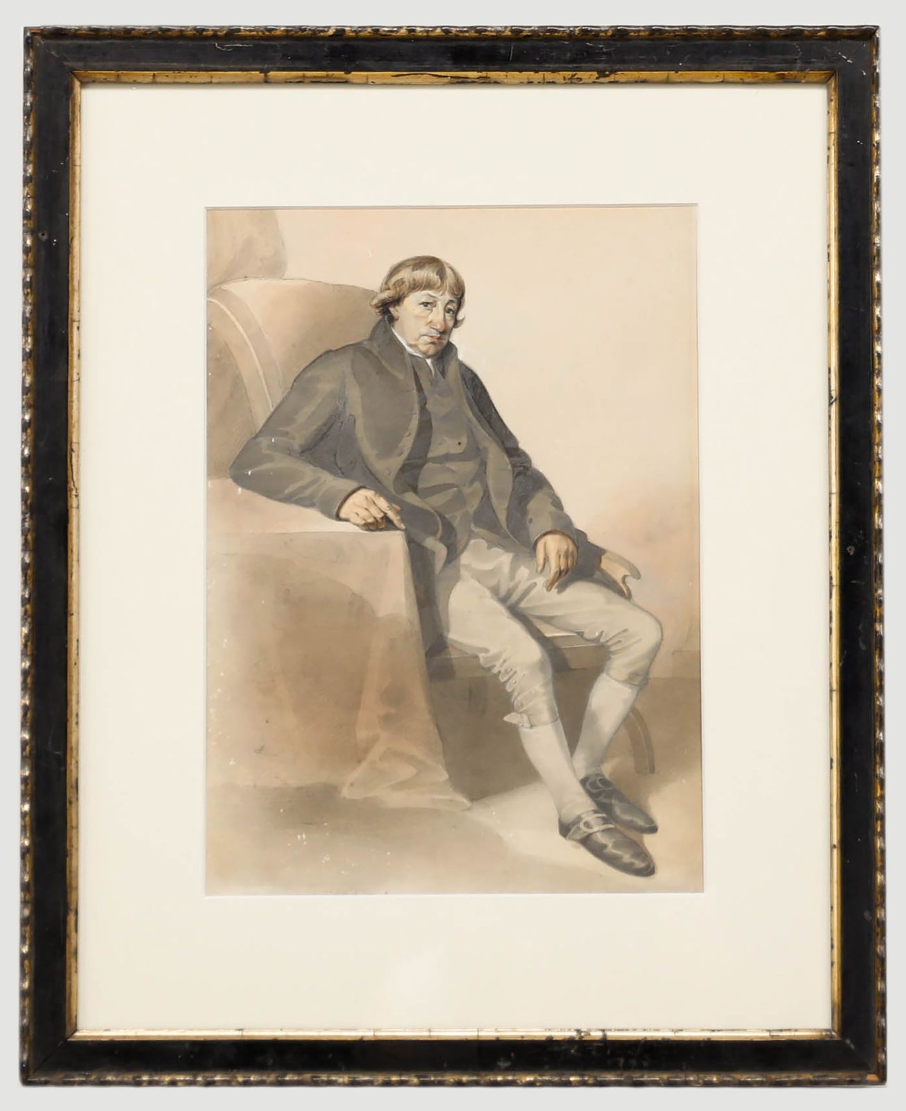 English School Early 19th Century Watercolour Portrait Of A Gentleman