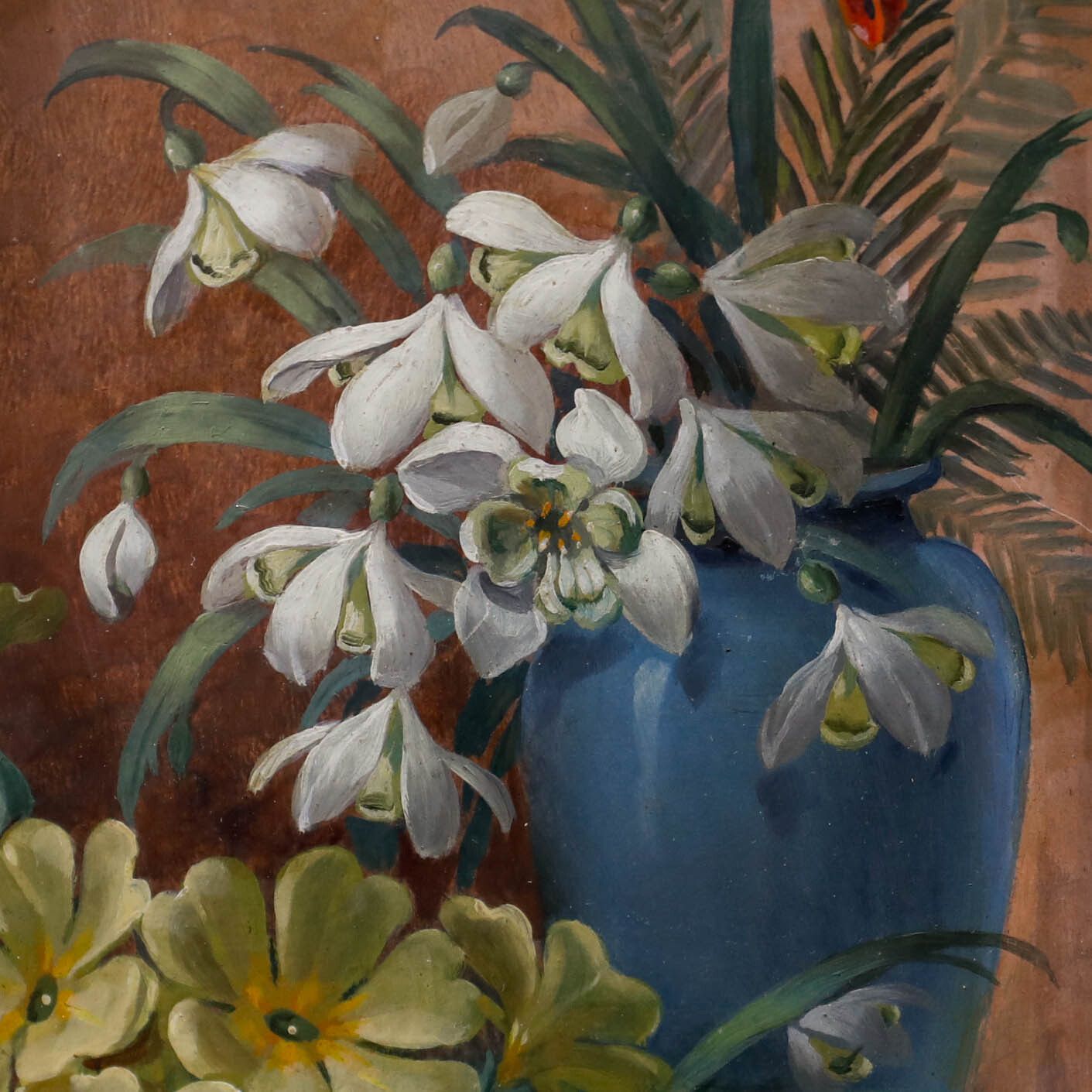 Framed Early 20th Century Oil Floral Still Life photo 211.0