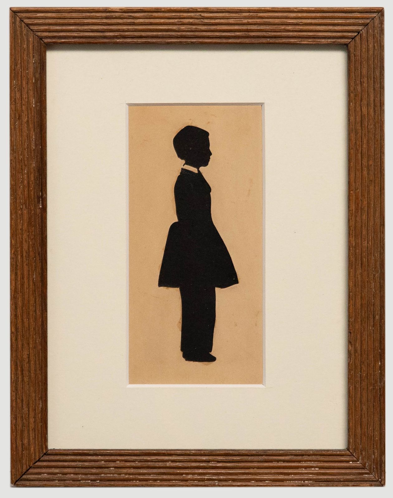 Framed 19th Century Cut Paper Silhouette Victorian Boy In Profile