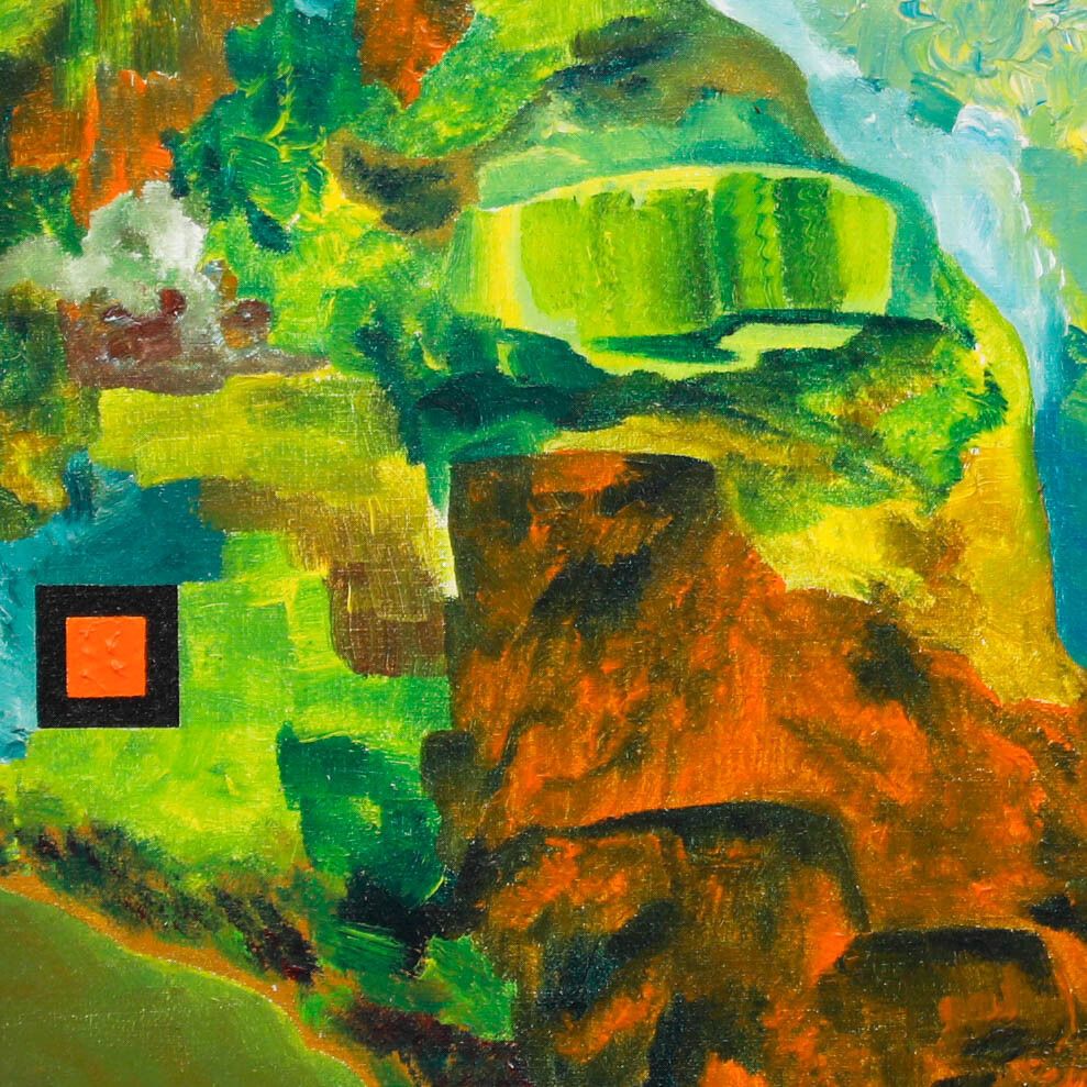 Romero Coddeta Framed 20th Century Acrylic, Landscape No.3 photo Art