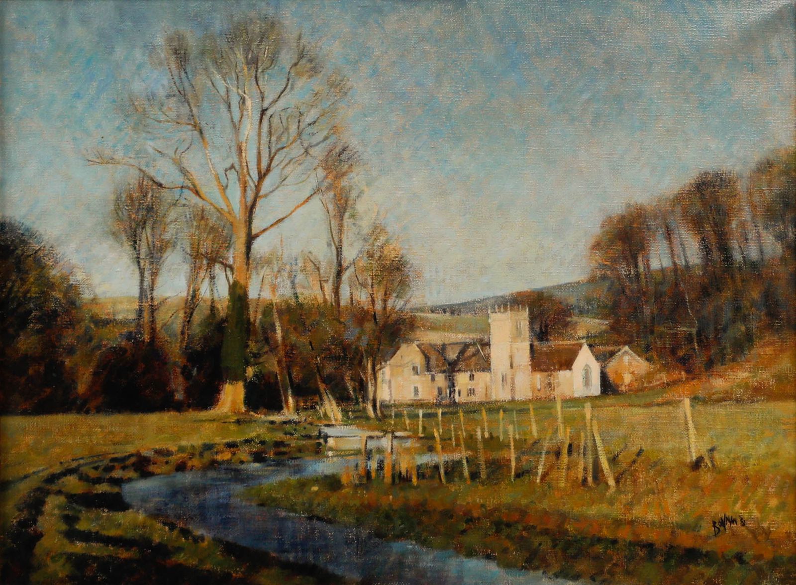 Michel Bowman 1981 Oil, Nether Cerne Church photo furniture