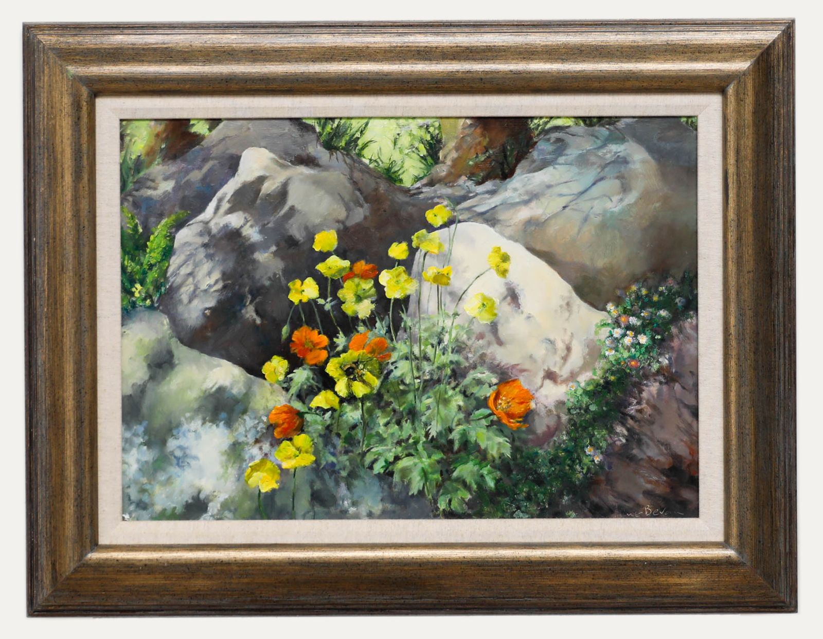 June Bevan (B.1927) 20th Century Oil, Wild Poppies At Newby Hall