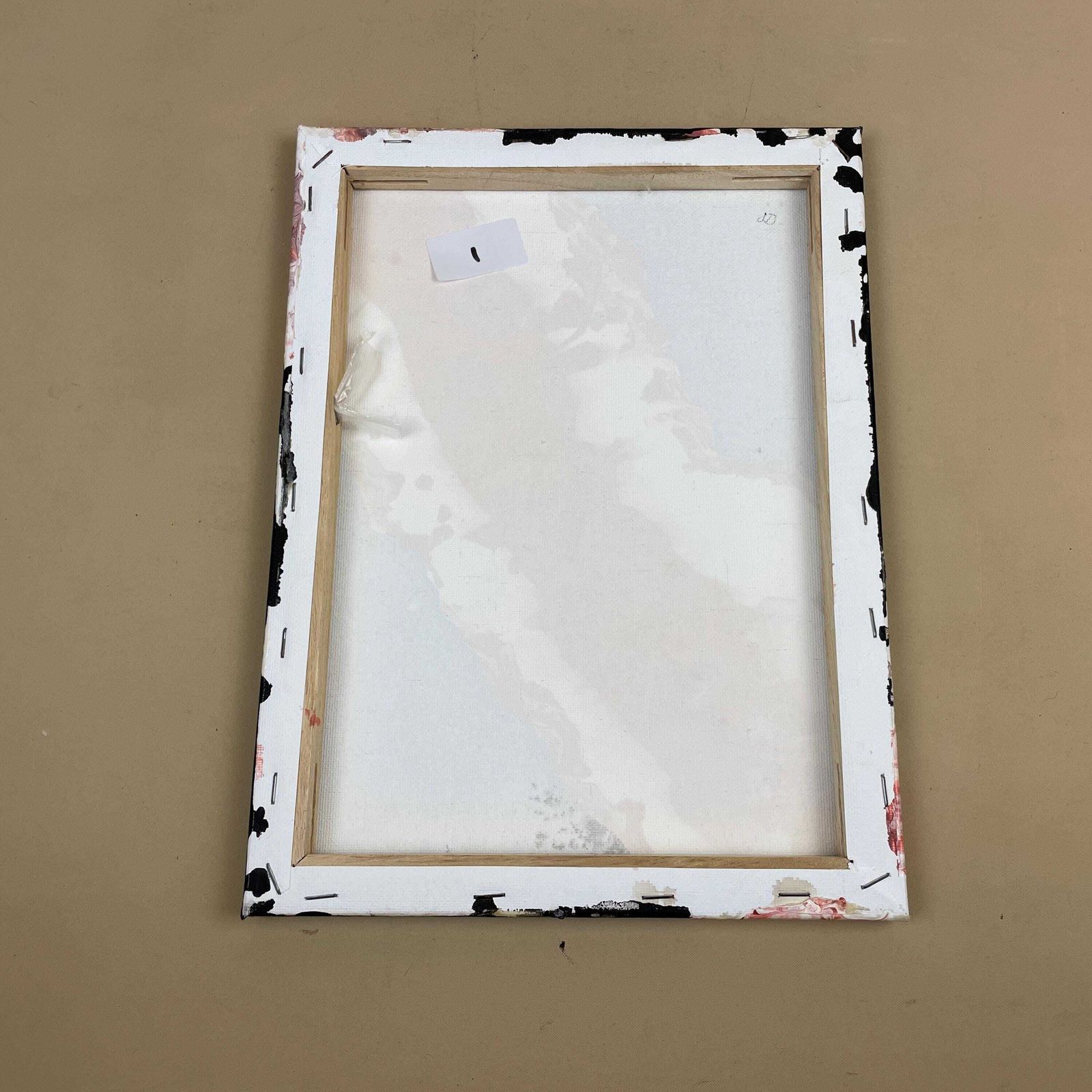 photo for sale Vintage Marbled Painting Picture Original Artwork On Canvas Marble Pattern Wood Frame Painted Art Rectangle 31x22.7cm Wall Hanging Marbling