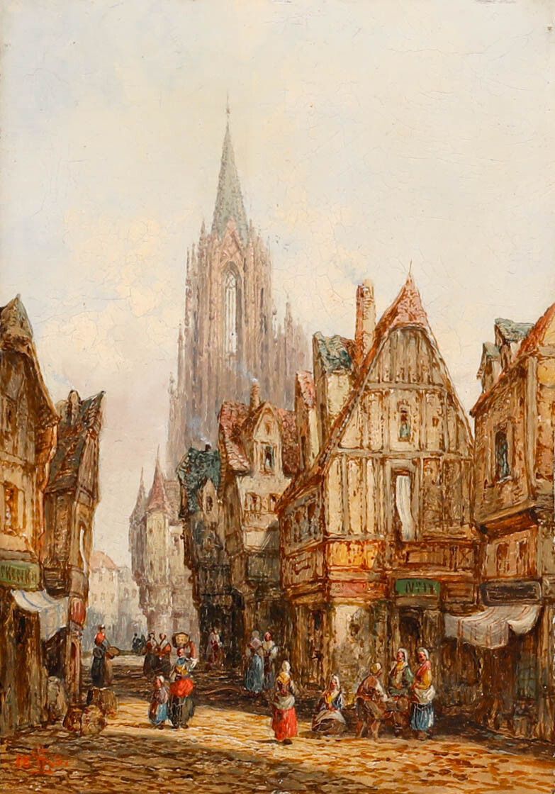 Henry Schafer (1833 1916)  1881 Oil, Chartres, France photo furniture