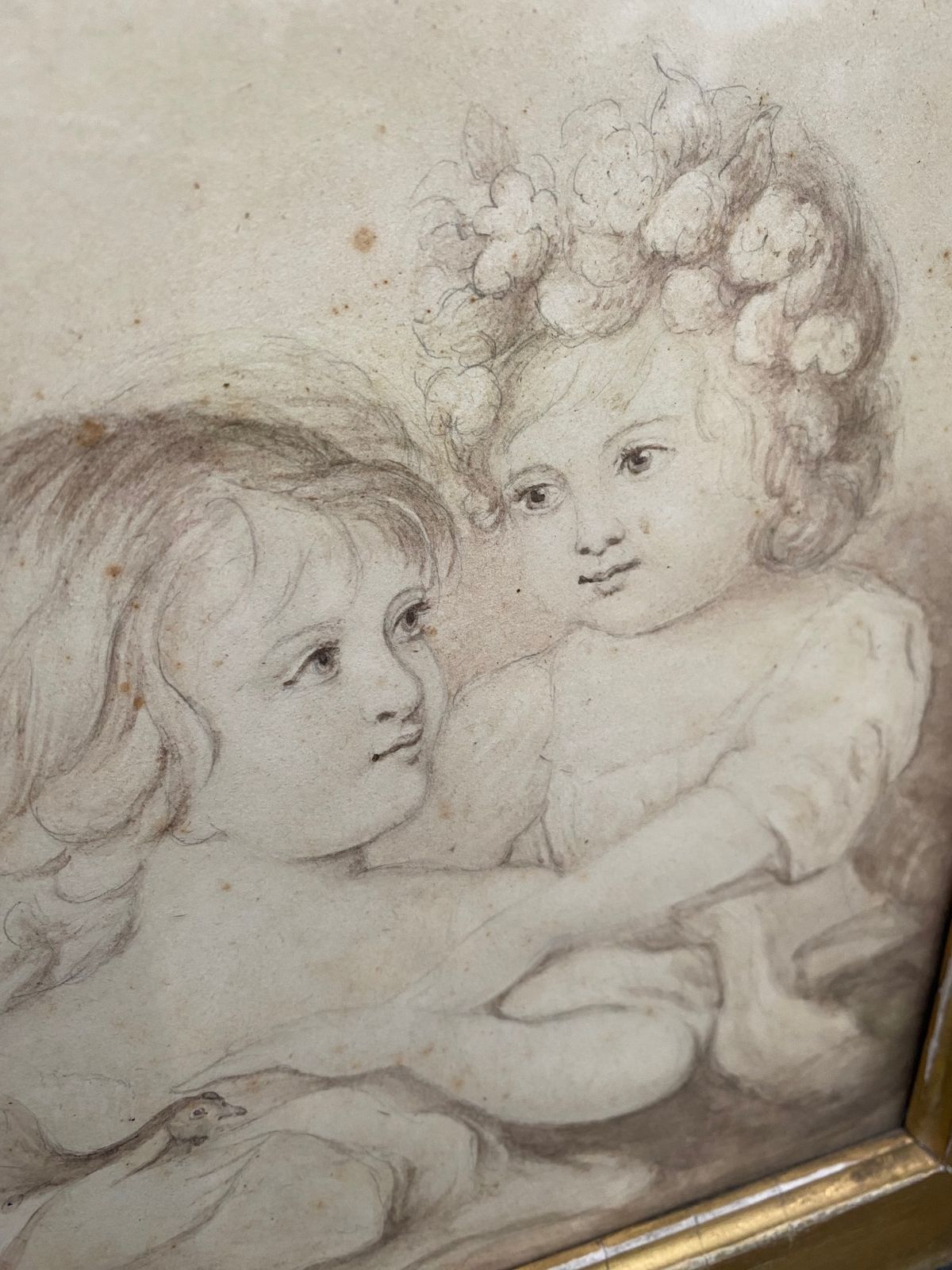 George III Period Grisaille Portrait Of Two Girls photo Art