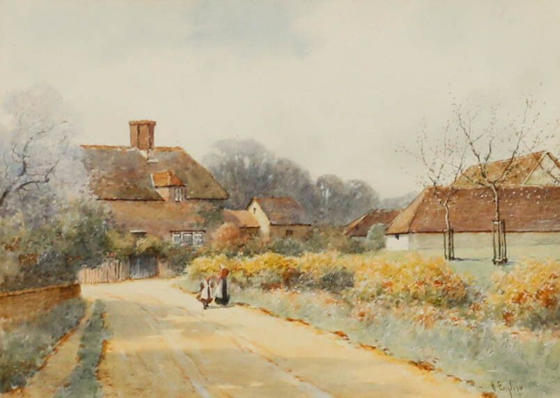 Harold M. English (1890 1953) Framed Watercolour, The Gorse Hedge, Rushwick photo furniture