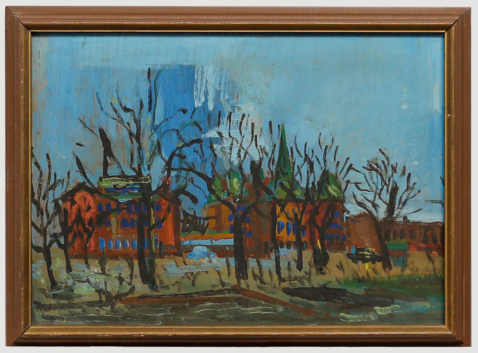 Attrib. Lars Herder (1923 1976) Swedish School Oil, Winter In Helsingborg