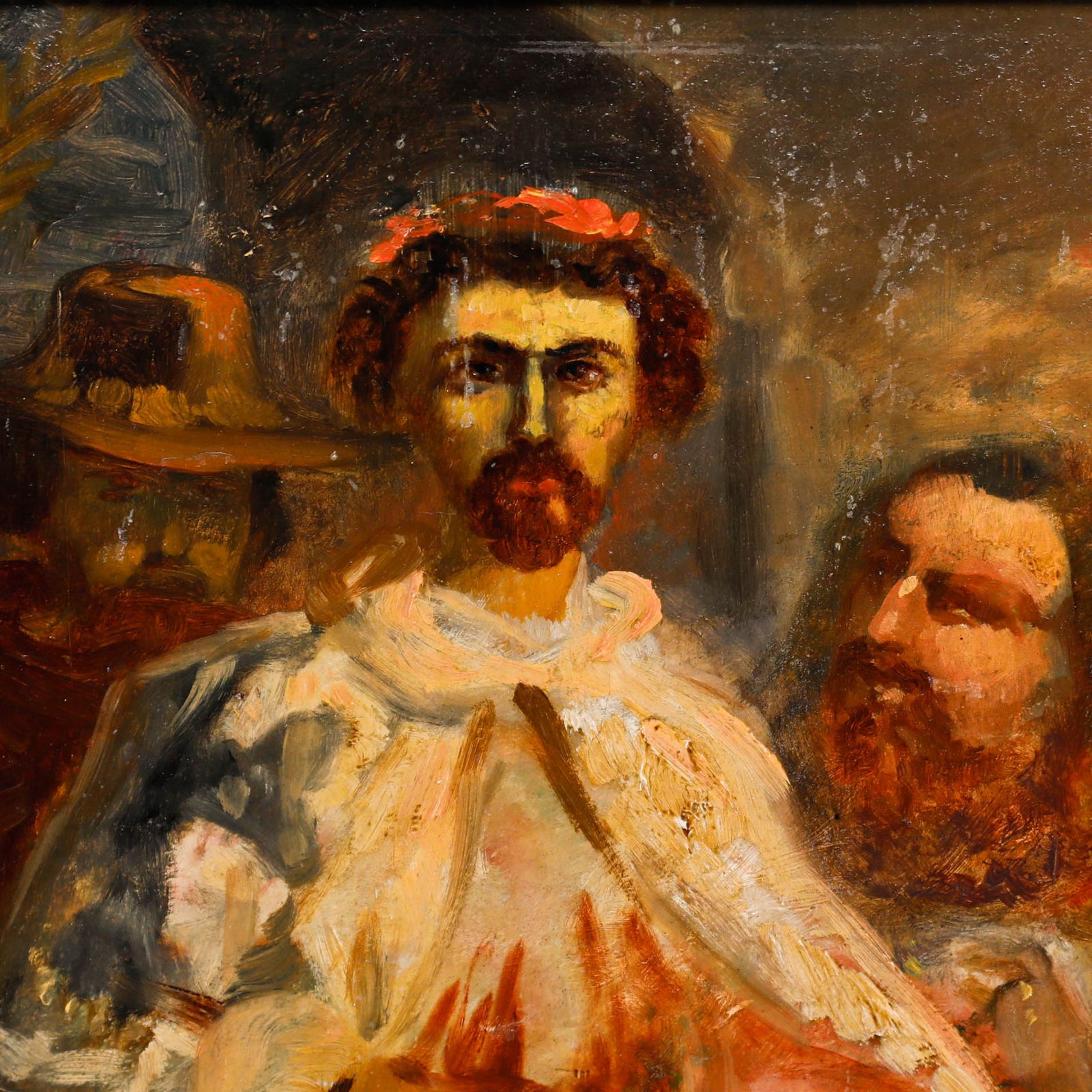 Late 19th Century Oil Clergyman With Figures photo 258.0