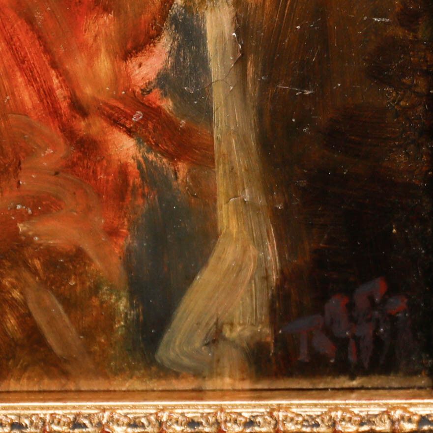 Late 19th Century Oil Clergyman With Figures photo buy