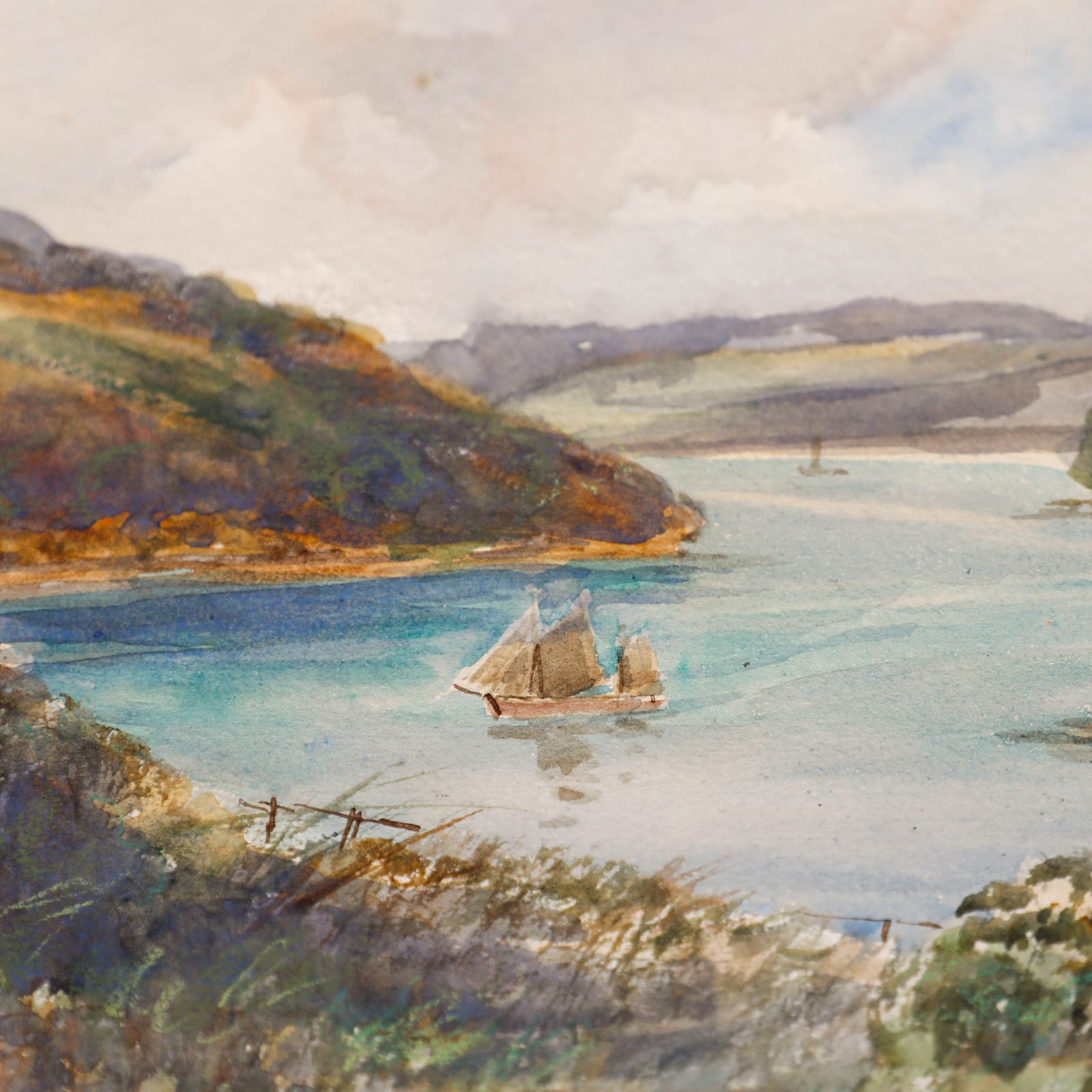 Sidney James Beer (1875 1952) Early 20th Century Watercolour, Helford River photo Art