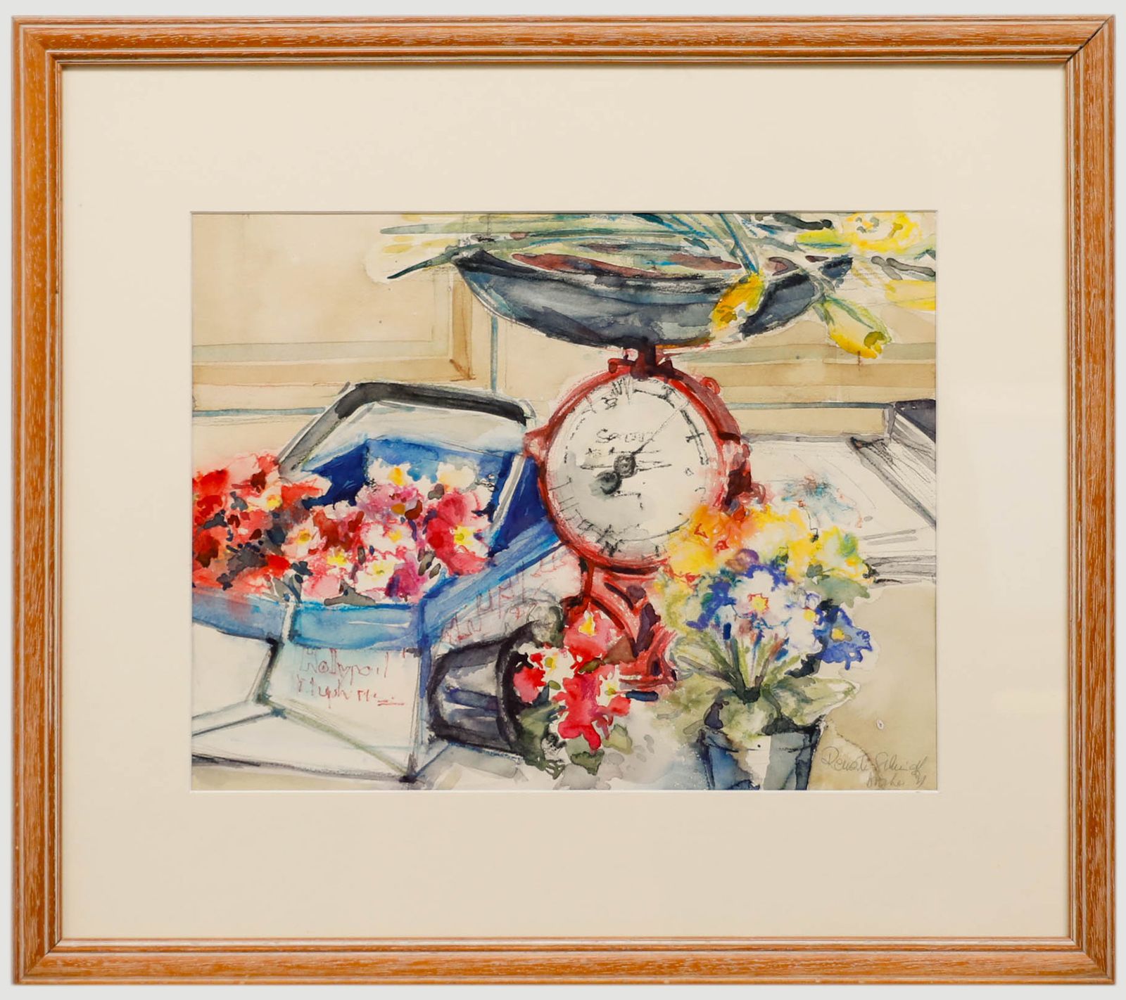 Renate Schmidt Broeker Framed 20th Century Watercolour, The Red Scales