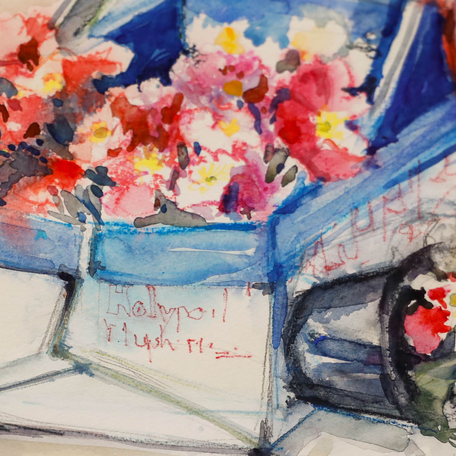 Renate Schmidt Broeker Framed 20th Century Watercolour, The Red Scales photo Art