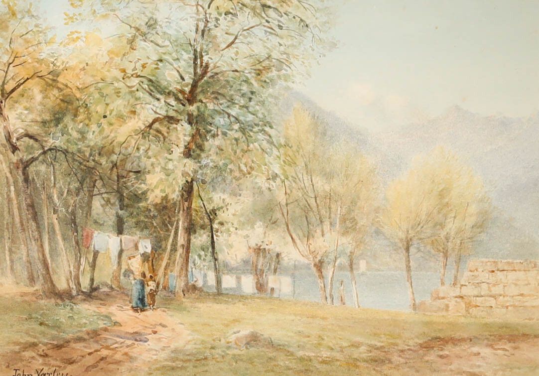 John Varley Jnr (1850 1933) Framed Watercolour, The End Of Lago Maggiore photo furniture