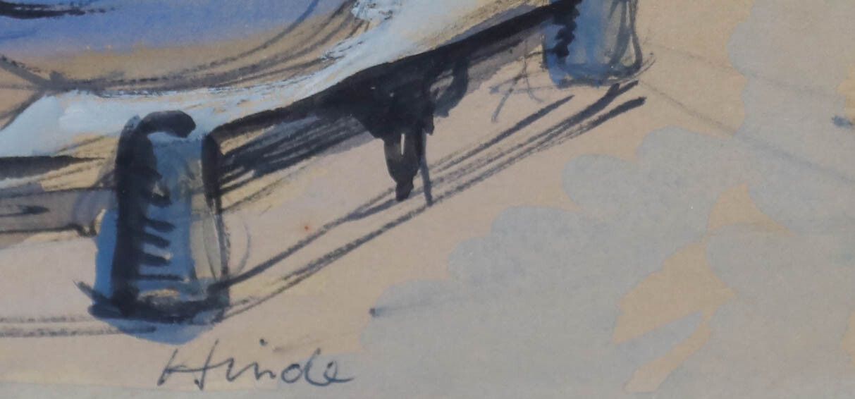 Elizabeth Hinde Framed Mid 20th Century Watercolour, Square Of The Tortoises photo vinterior