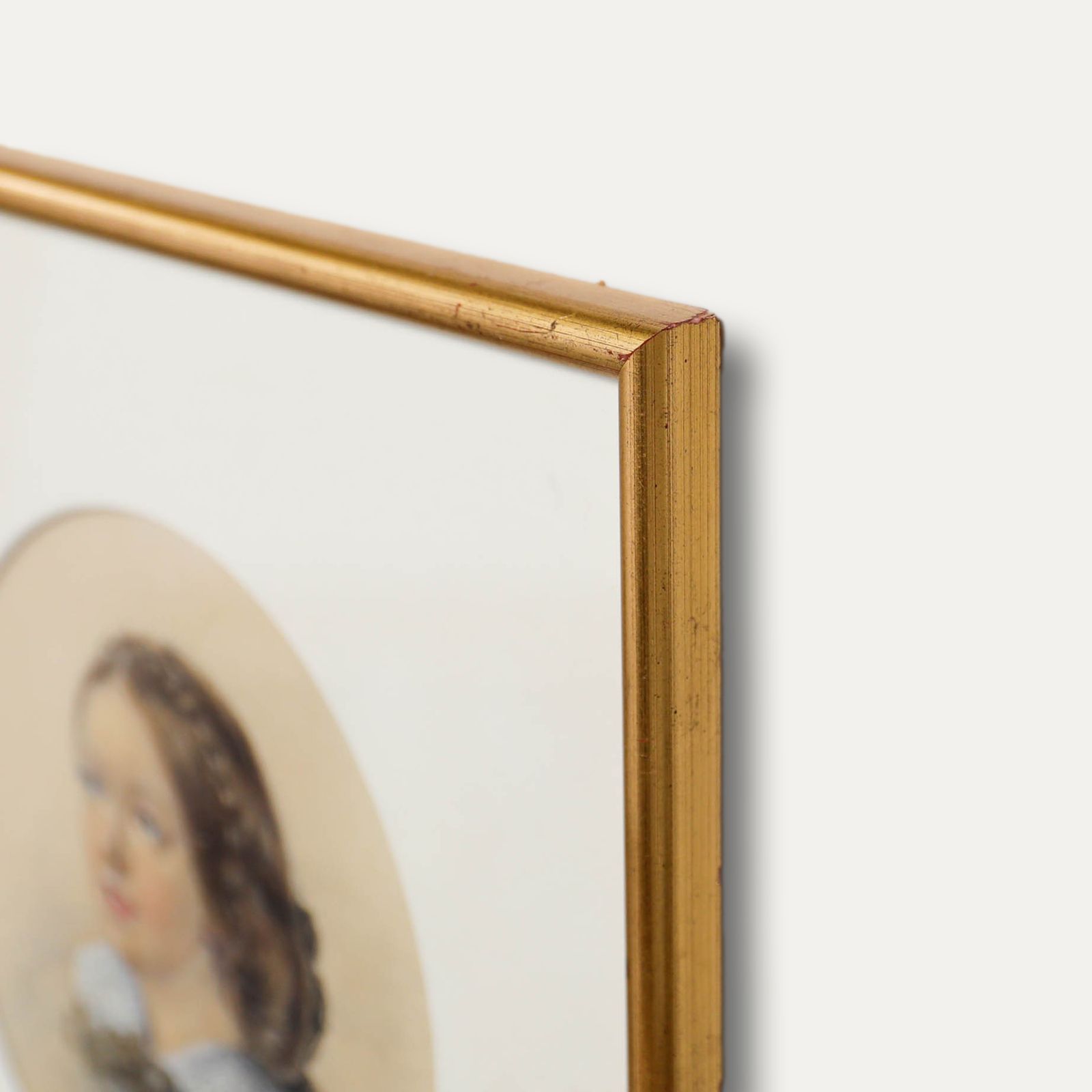 Framed 19th Century Watercolour Portrait Of A Girl photo Art