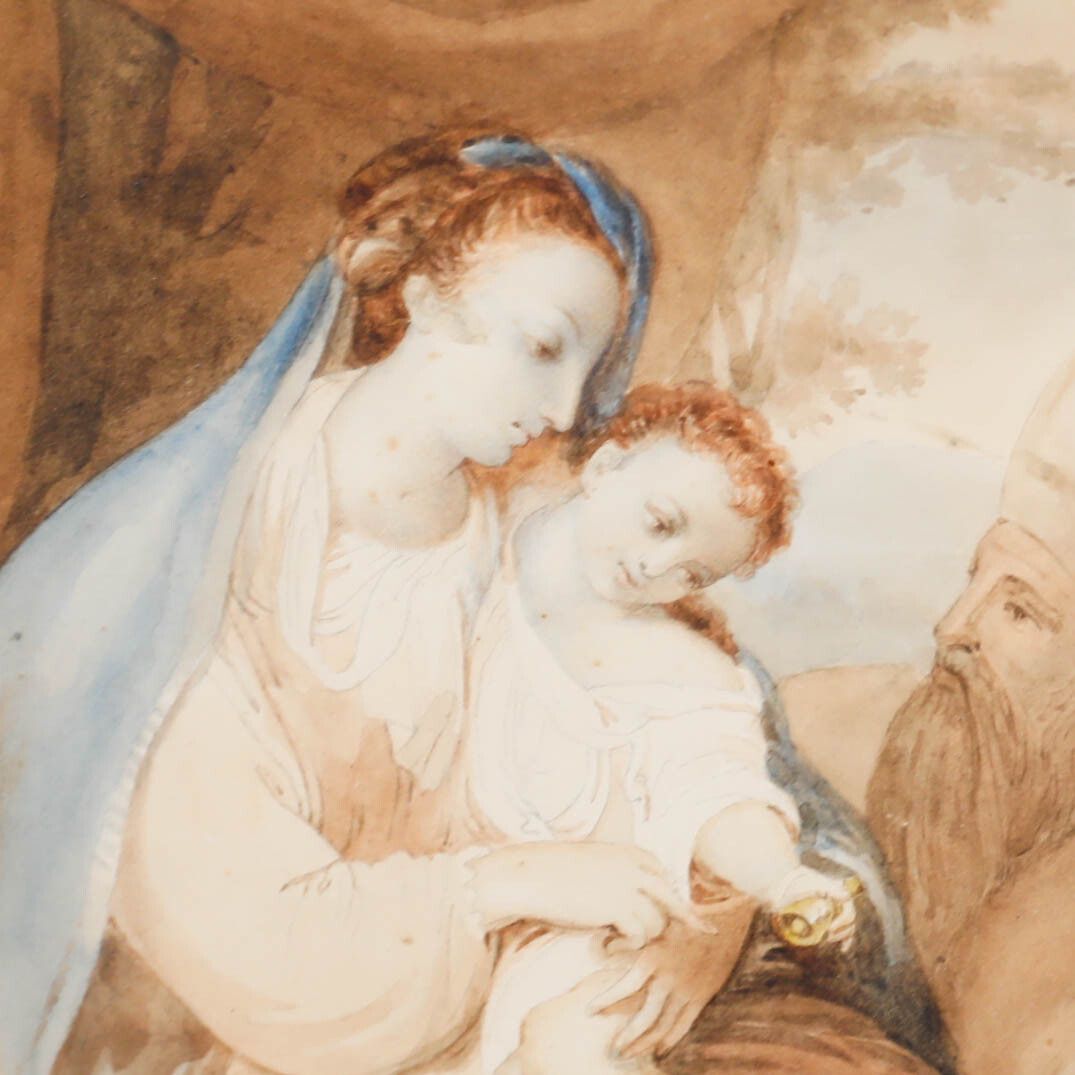 1840 Watercolour Madonna And Child photo Art