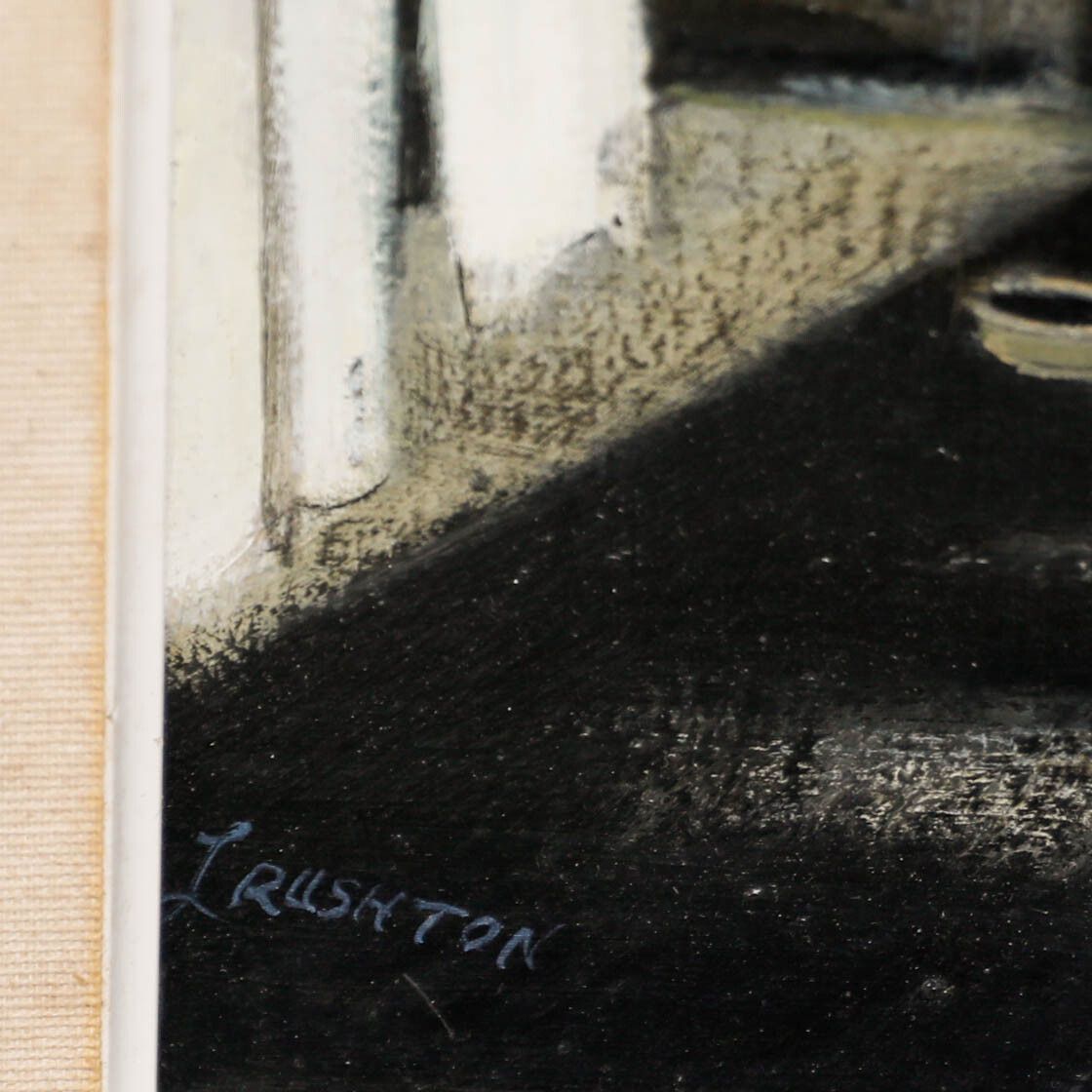Laurence Rushton (1919 1994) Framed 20th Century Oil, Hanging Out The Washing photo buy