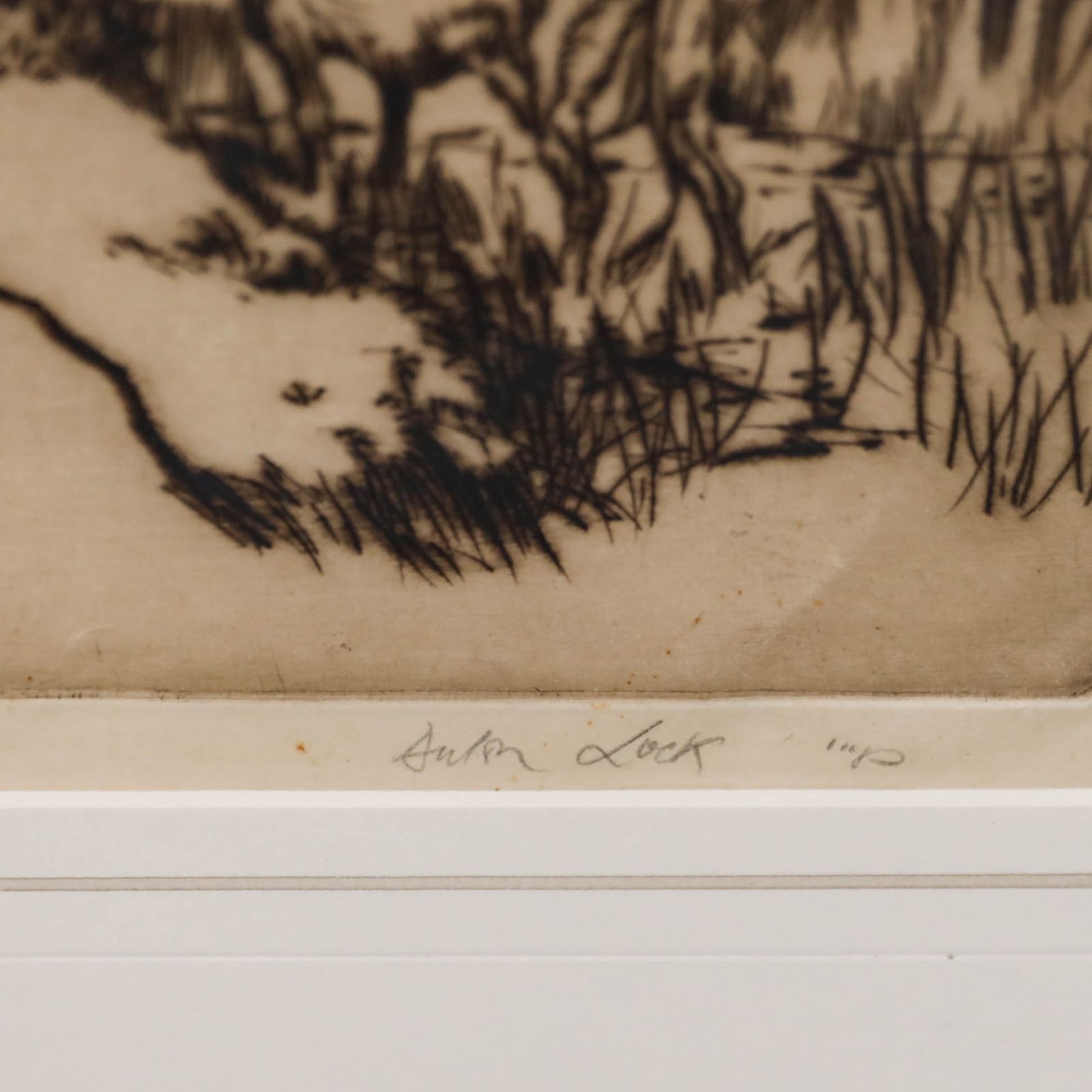 Anton Lock (1893 1970) Framed Early 20th Century Drypoint, Animal Farm photo vinterior