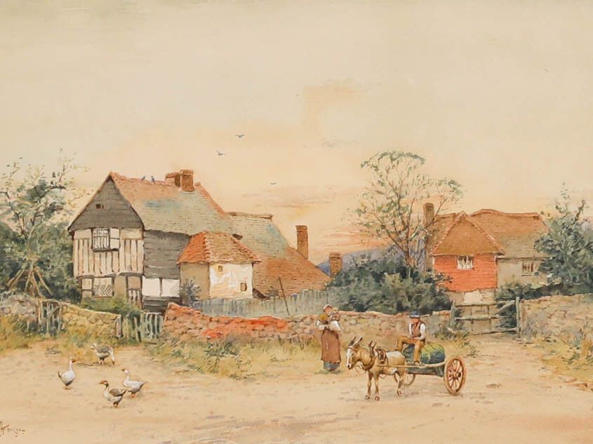 Will Anderson (Fl.1880 1895)  Early 20th Century Watercolour, Morning On Farm photo furniture