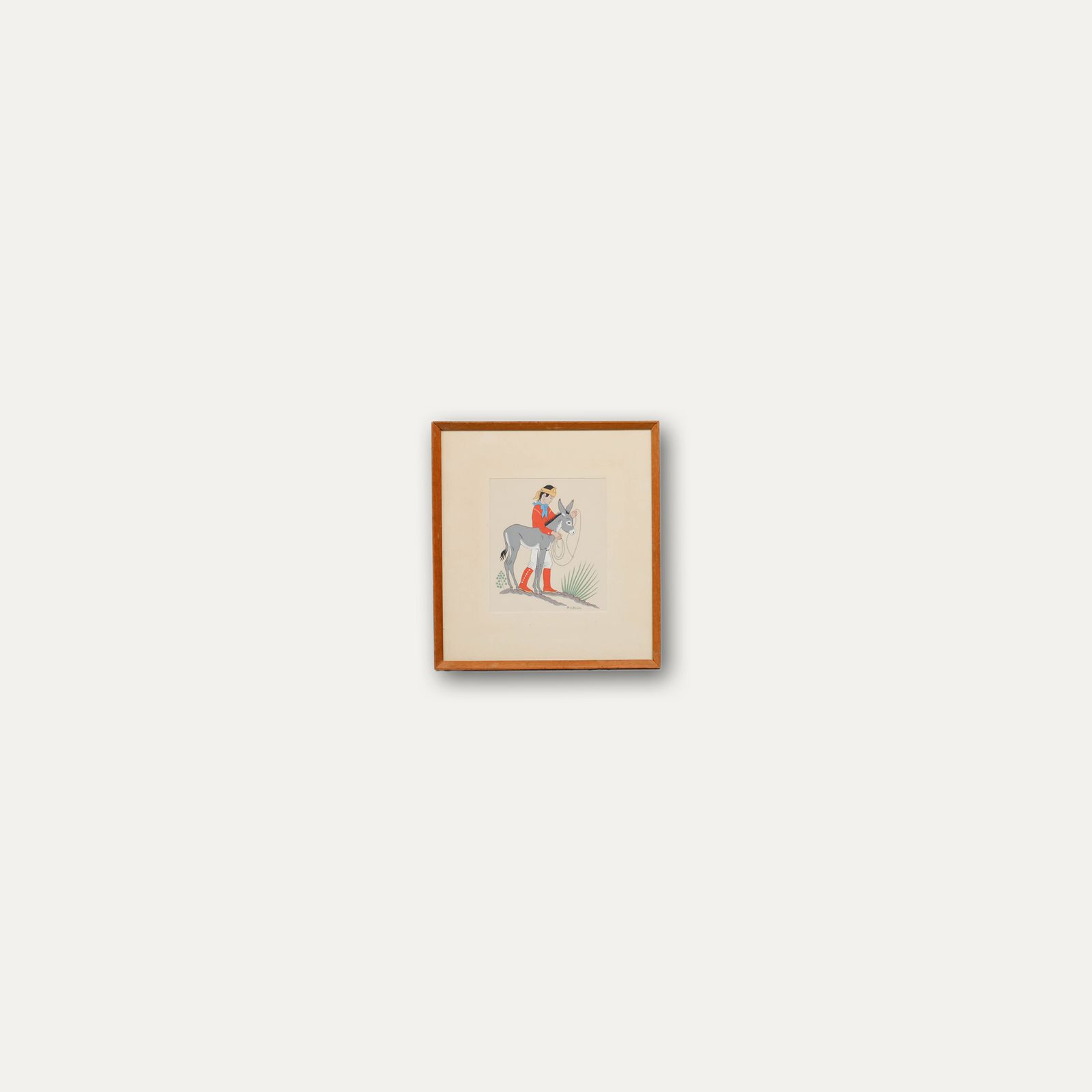 Harrison Begay (1917 2012) Navajo 20th Century Silkscreen, Boy With Donkey photo buy