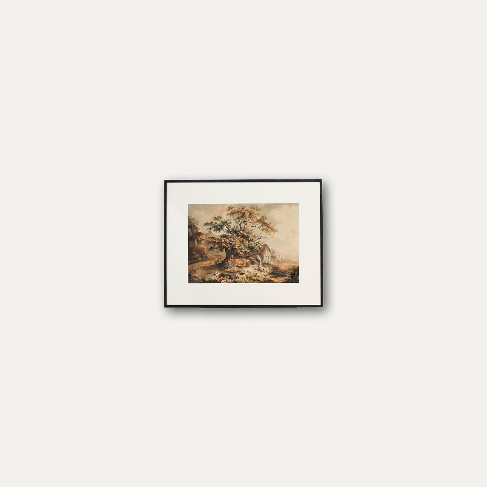 Circle Of Peter Le Cave (Fl.1769 1816) Watercolour, A Farmer & His Livestock photo vinterior