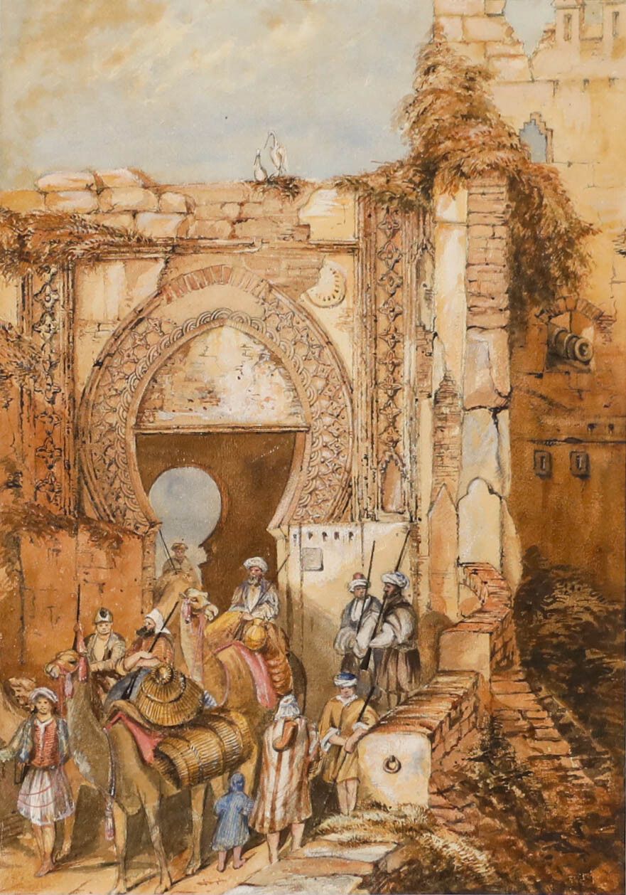 After David Roberts Framed Late 19th Century Watercolour, The Gate Of Marshan photo furniture