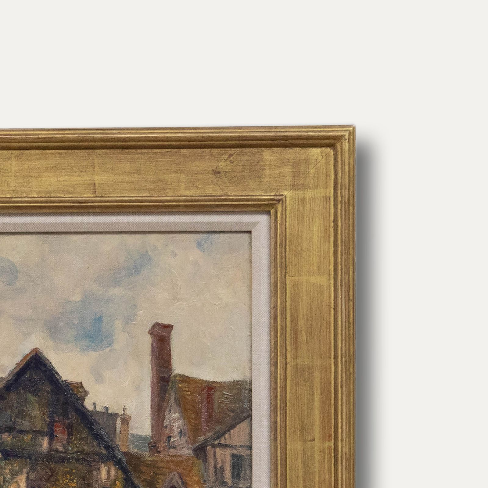 19th Century Oil La Rue Saint Rouen photo 323.0