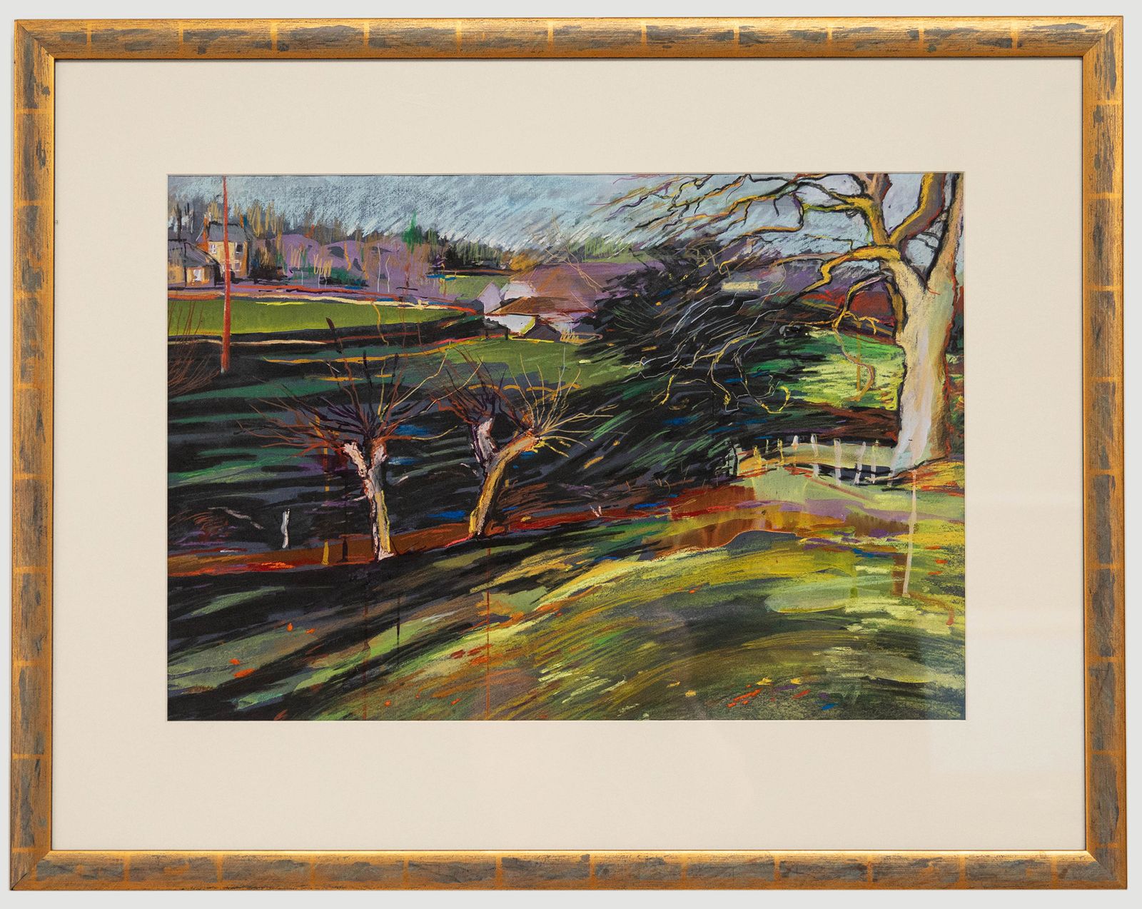 Julia Gascoigne Palmer Framed Contemporary Pastel, Parkland Landscape