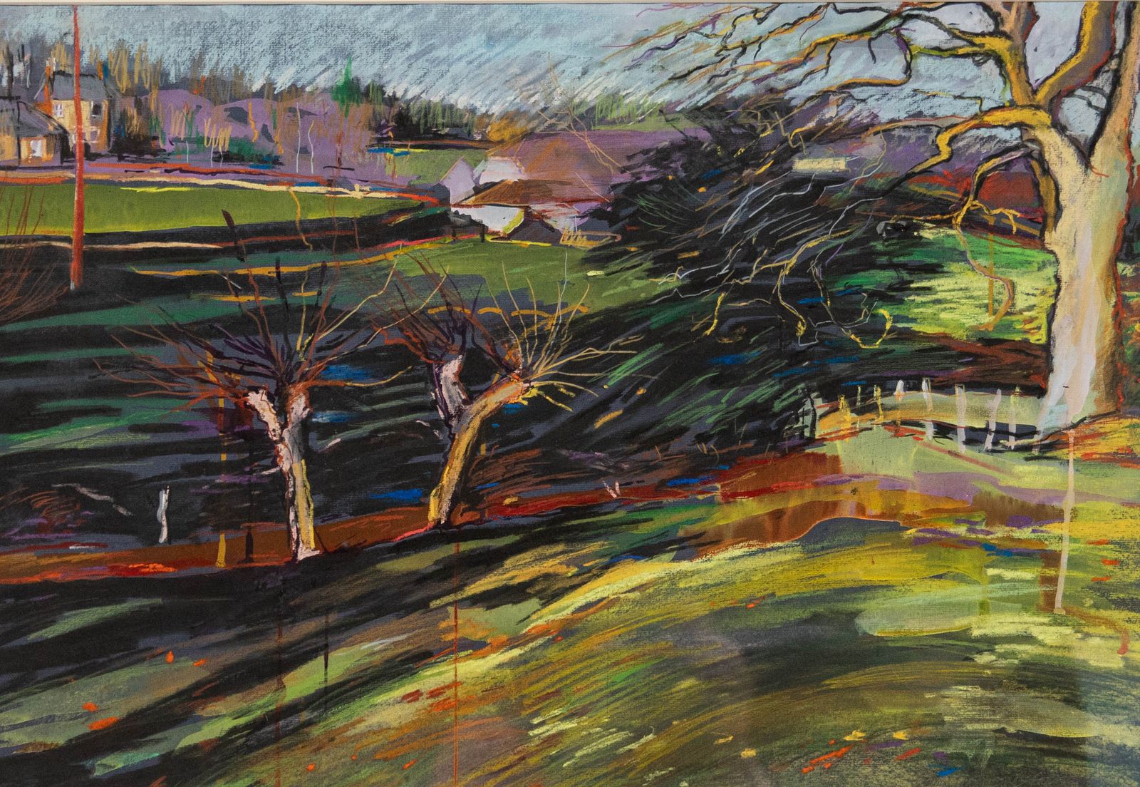 Julia Gascoigne Palmer Framed Contemporary Pastel, Parkland Landscape photo furniture