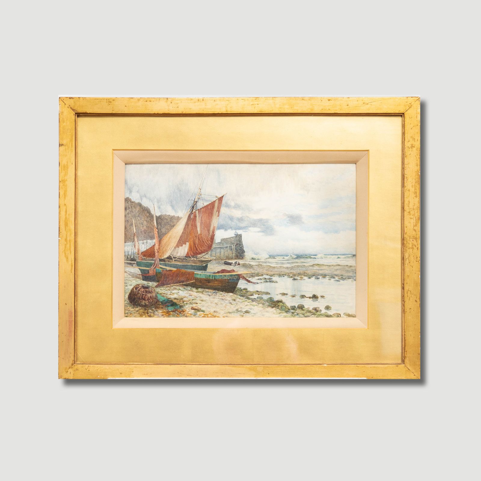 J. F. Anderson 1891 Watercolour, End Of The Fishing Date photo buy
