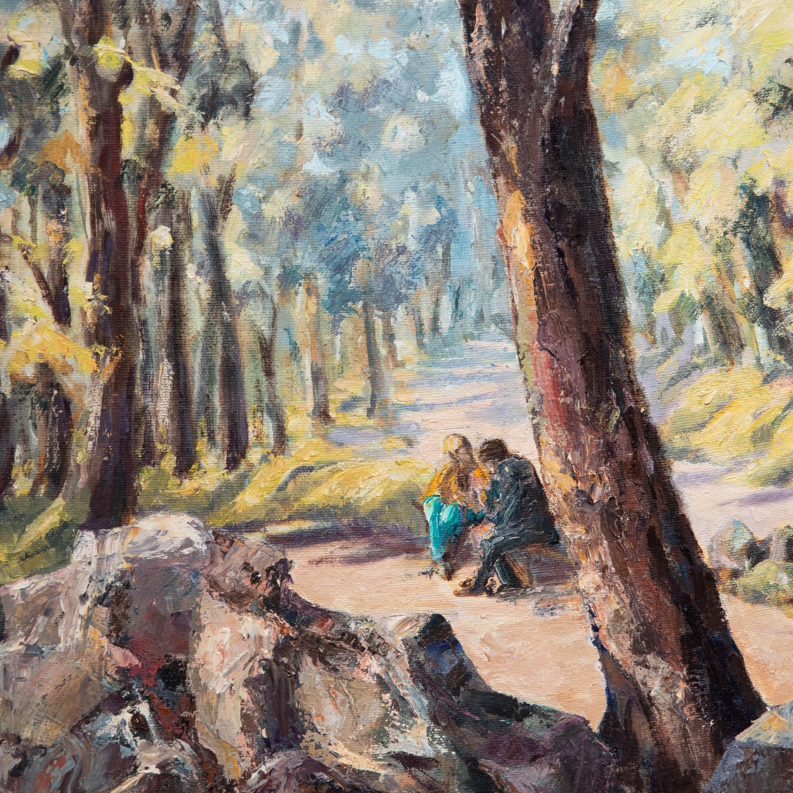 June Bevan (B.1927) 20th Century Oil, A Forest Near Sheffield photo Art