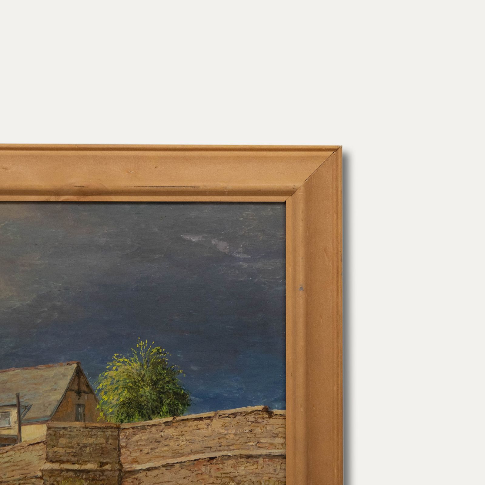 Fred Barney Framed 20th Century Oil, Fisherman Beside A Stone Bridge photo 142.0