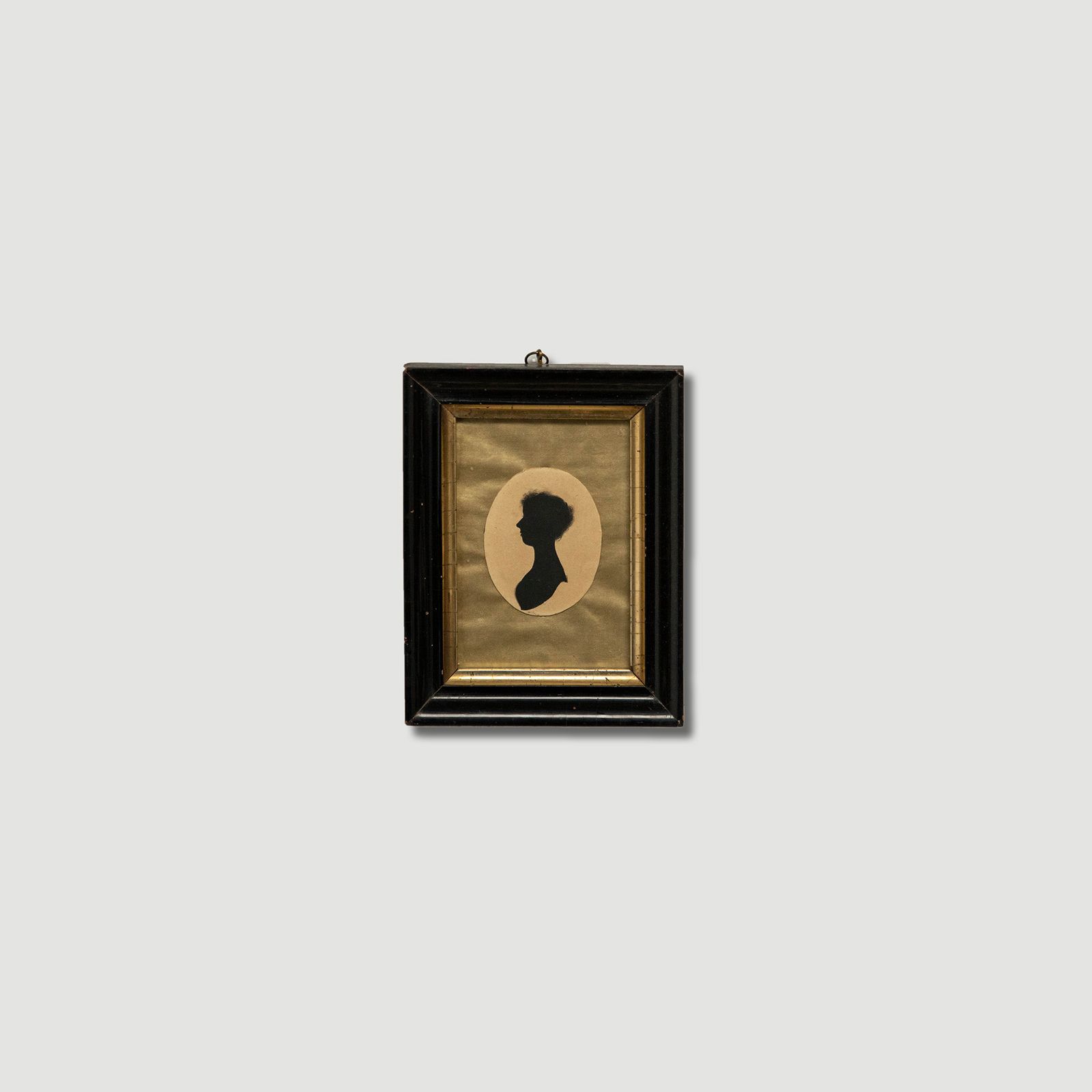 Miniature 19th Century India Ink Victorian Lady In Profile photo vinterior