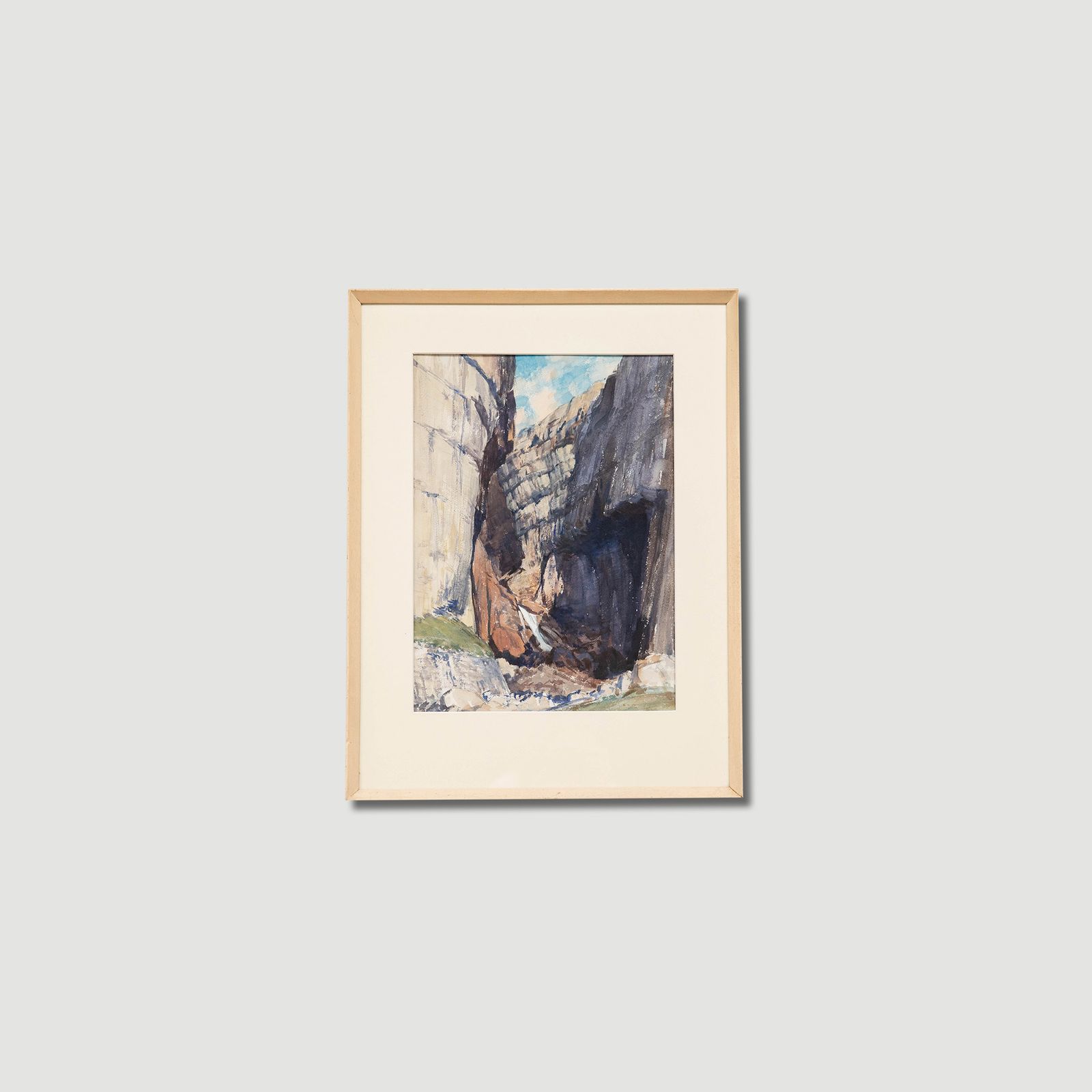 E. G. Clay  20th Century Watercolour, Gordale Scar photo vinterior