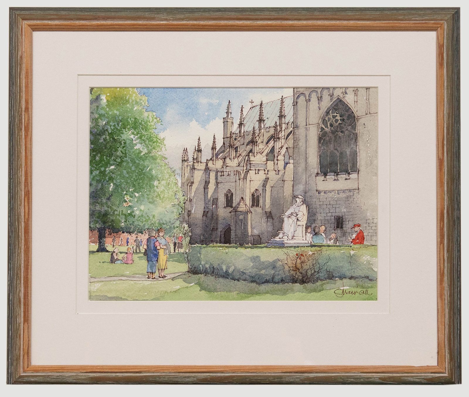 Colin Marshall  20th Century Watercolour, Cathedral Green