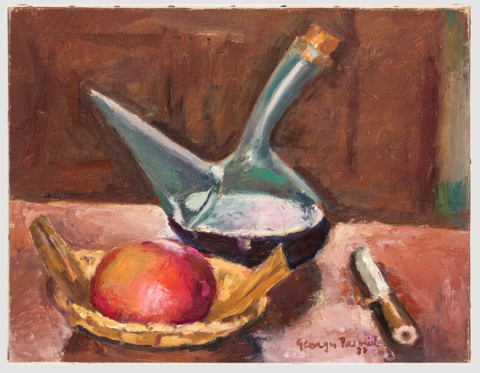 Georges Pacouil (1903 1996) 1947 Oil, Porron Avec Pomme