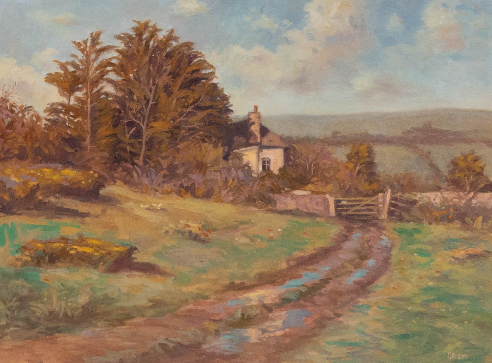 Arthur Orum (1946 2023)  Cornish School Contemporary Oil, Outside Gwithian photo furniture