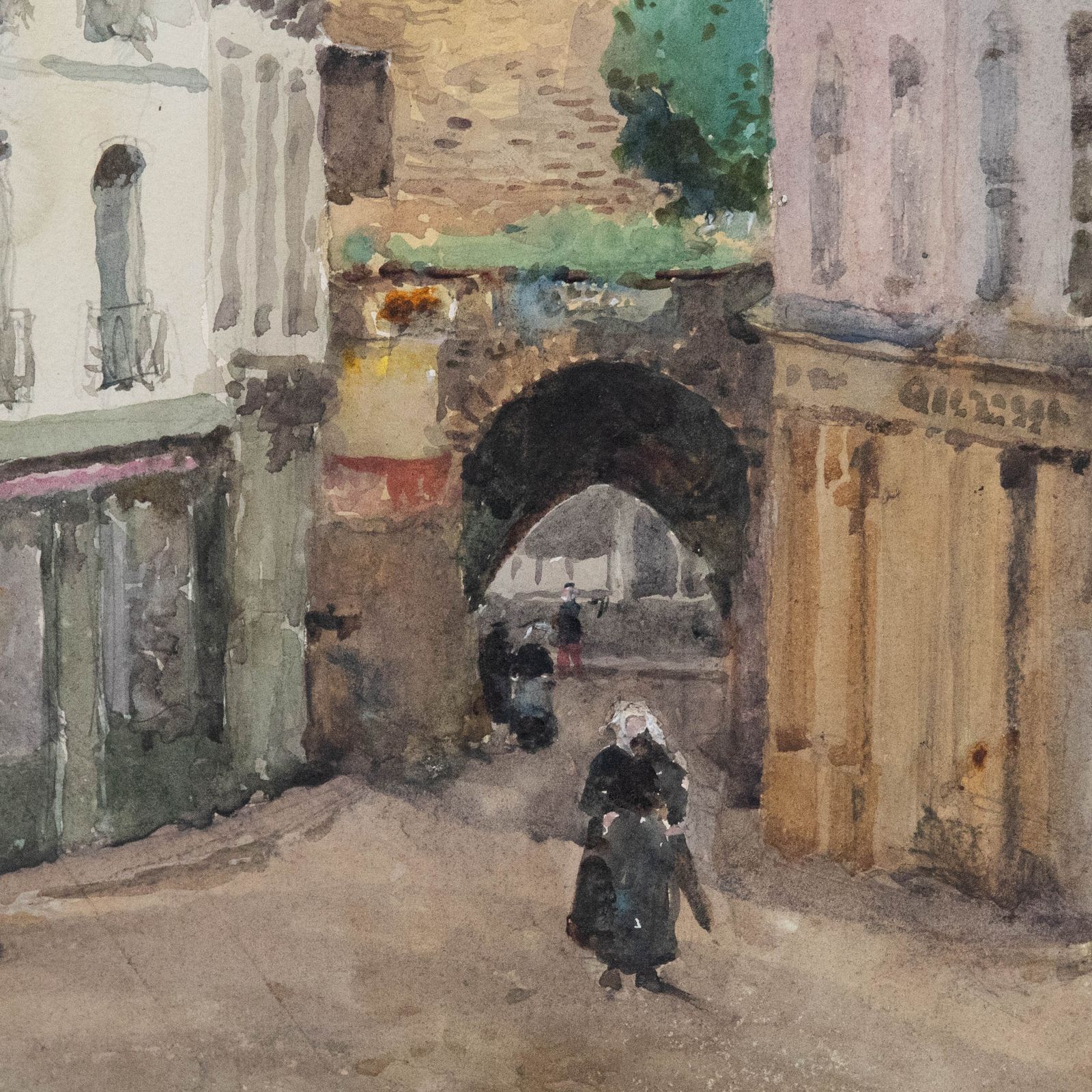 Late 19th Century Watercolour The Old City Walls photo Art
