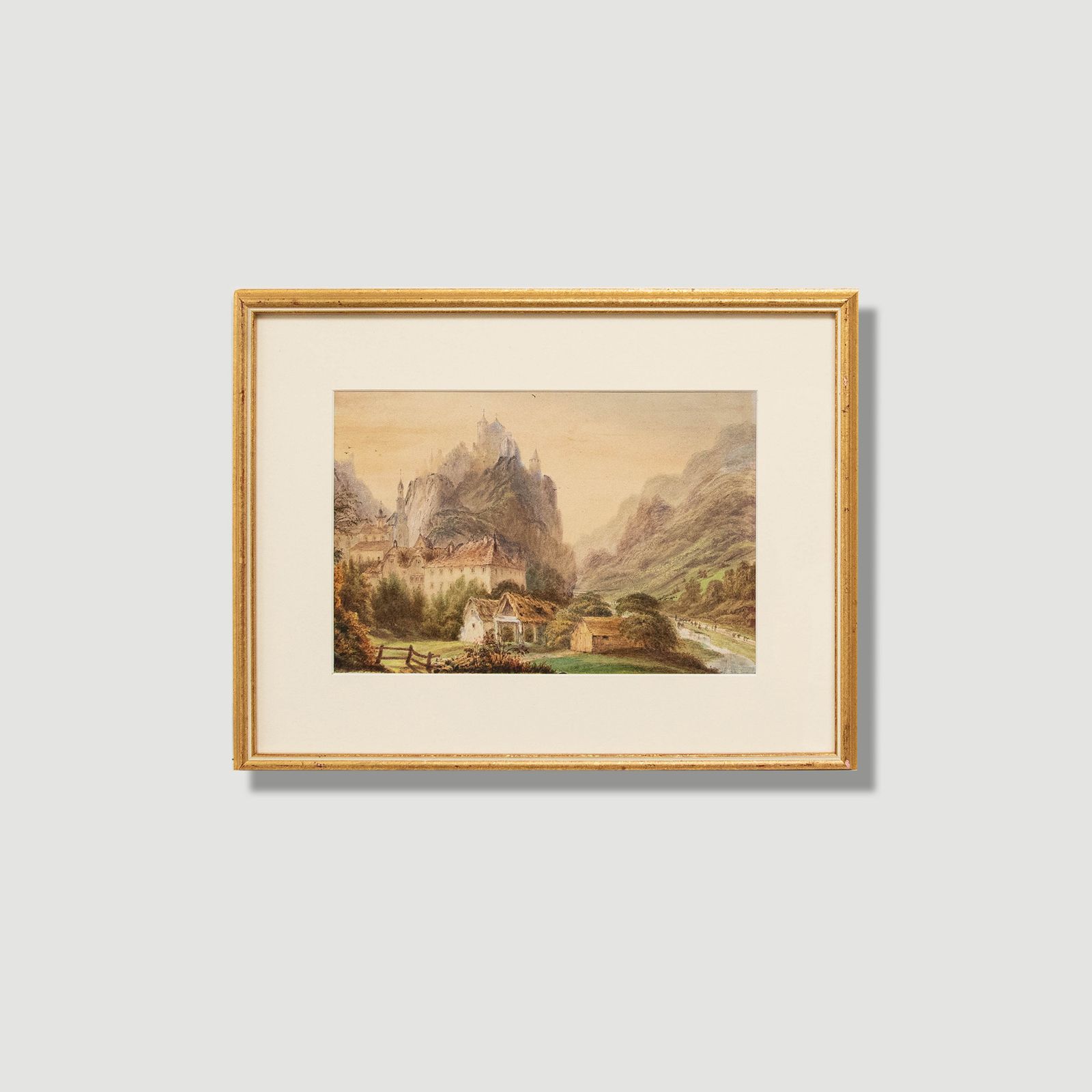 Late 19th Century Watercolour The Rhone Valley, France. photo 145.0